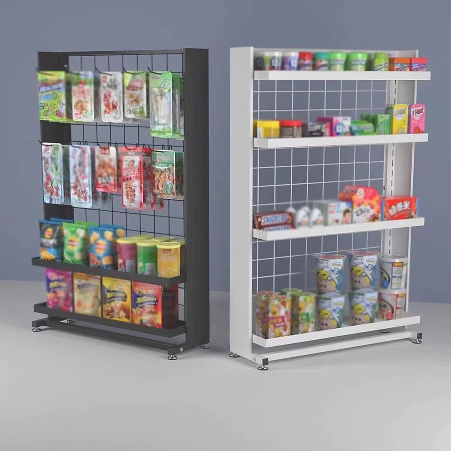 Snack Storage Rack Storage Baskets， Supermarket Retail Display Shelf(Black,A 70Cm/27.6In) image number 4
