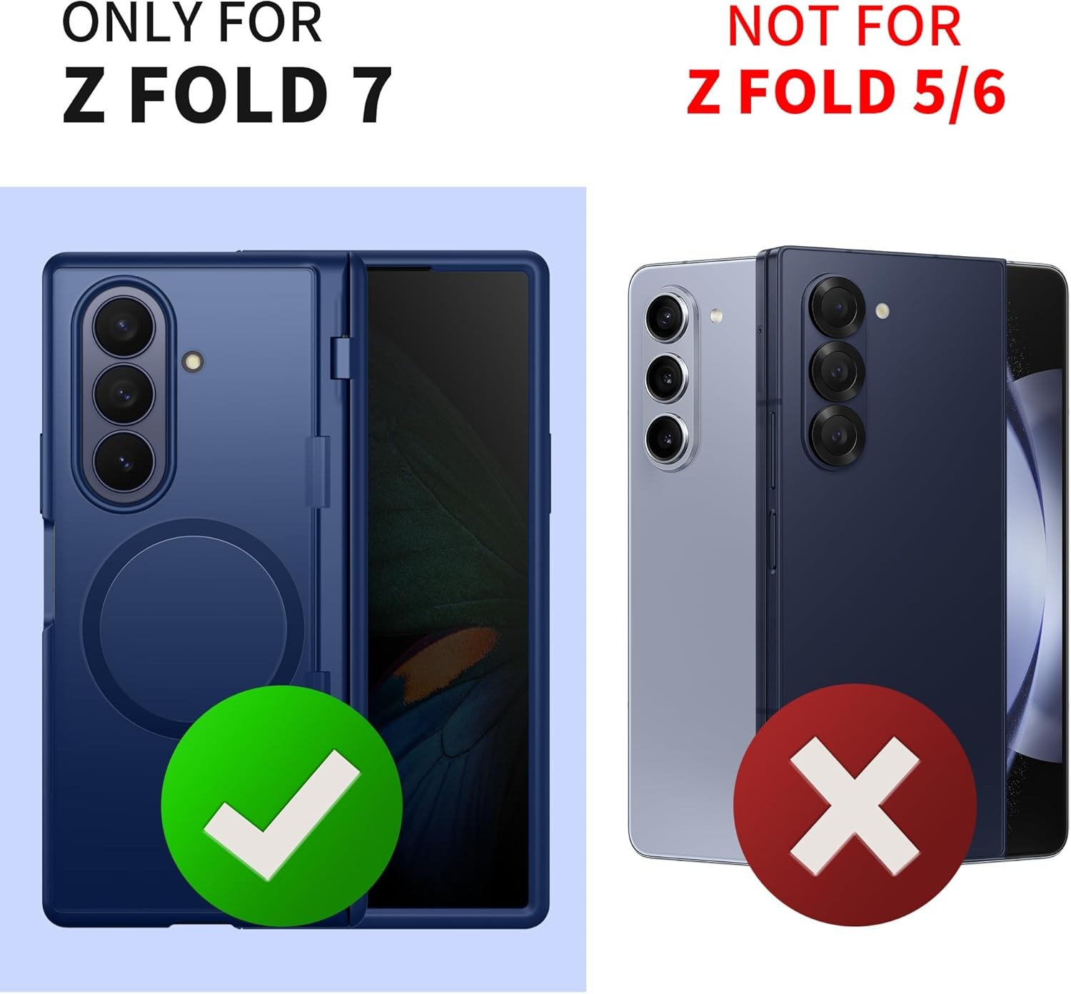 MOBOSI for Z Fold 7 Case with Privacy Screen Protector, [Compatible with Magsafe], [Built-In Kickstand & Full Body Hinge Protection] Magnetic Slim Phone Case for Samsung Galaxy Z Fold7, Blue - Blue image number 3