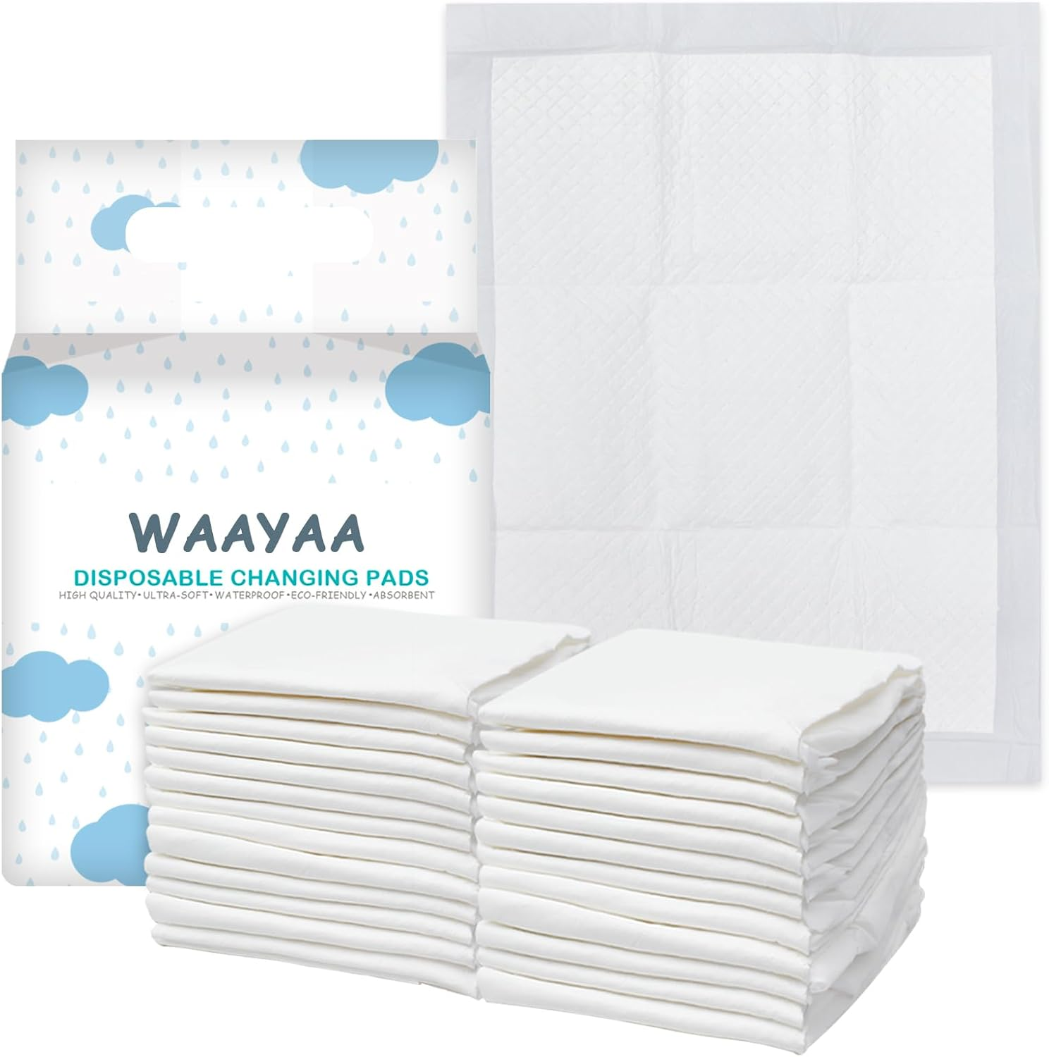 XIGGA 25 Pcs Disposable Diaper Changing Pad - Highly Absorbent, Leak Proof, Suitable for Baby Home or Travel Use, 13 X 18 in - Pink