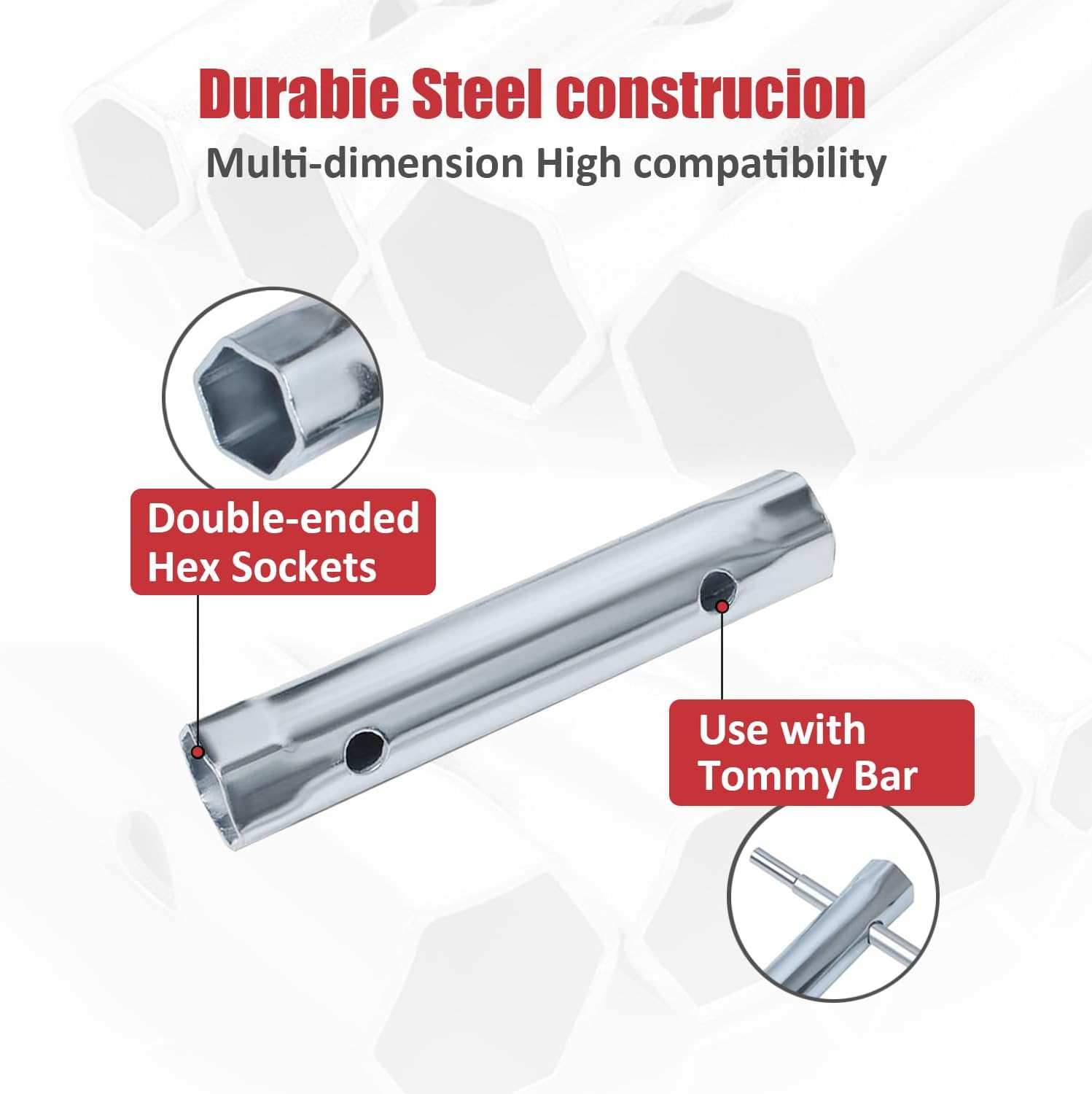 10Pcs Dual-Ended Shower Valve Socket Wrench Set Faucet Nut Removal Tool for Removing Tub & Shower Valve Plumbers Socket Set Compatible Extended Spark Plug Wrench 6-22Mm image number 4