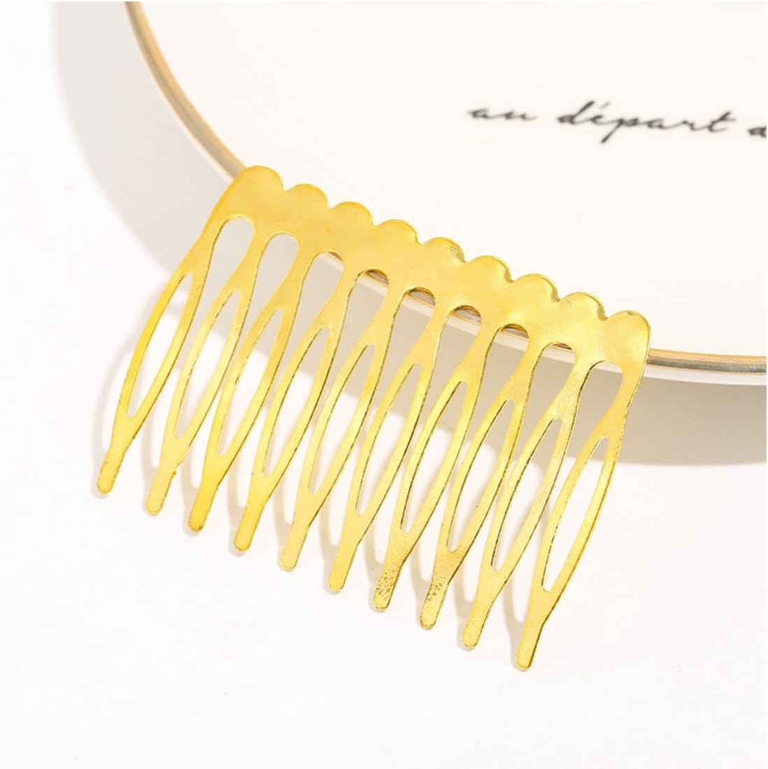 24 Pieces Metal Side Combs Veil Combs Side Comb for Women Hair with Teeth for Hair Accessories with Silver and Gold Chignon Clip image number 2