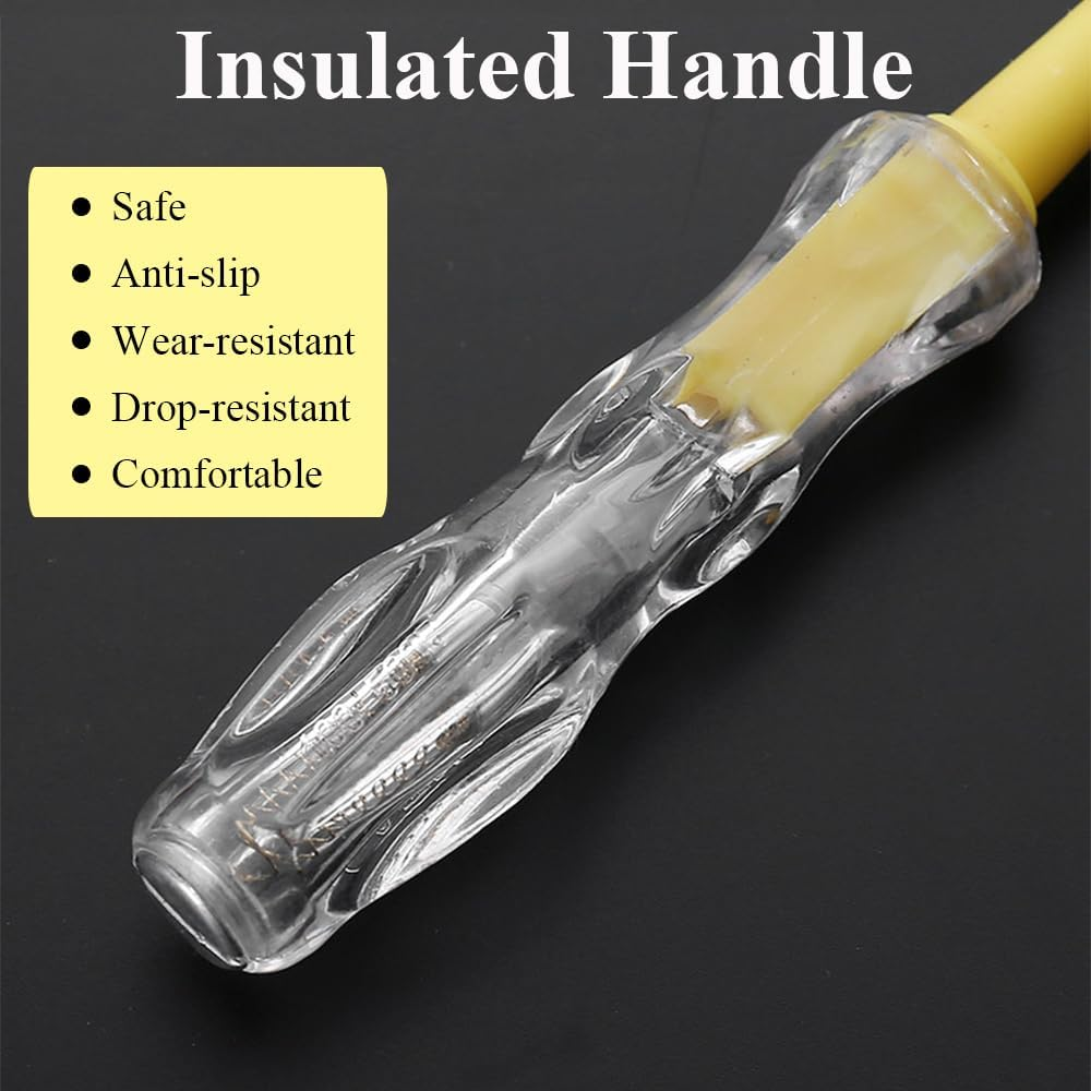 2 in 1 Screwdriver Voltage Tester, 2 Pieces Phillips and Flat Double Head Screwdriver Electric Test Pen DIY Hand Tool image number 1