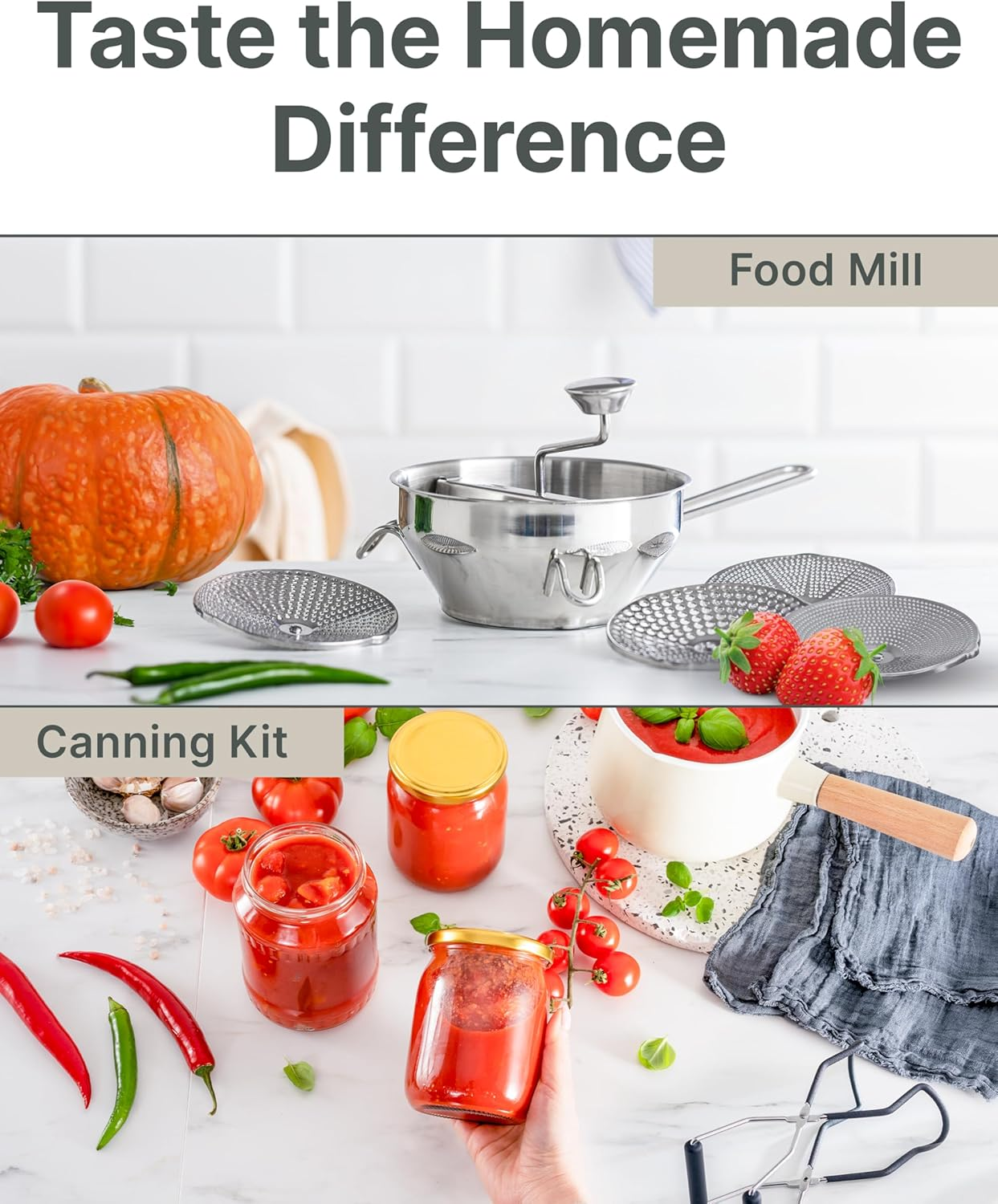 Upgraded 4-Disc Stainless Steel Food Mill &ndash; Ergonomic Rotary Design for Tomato Sauce, Applesauce, Baby Food, Mashed Potatoes, Jams, and More image number 5