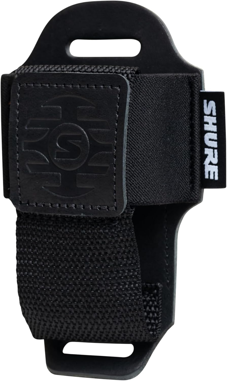 Shure by Gator Premium Black Leather Wireless Bodypack Transmitter Pouch; (SH-BODYPACK-PBK-L)