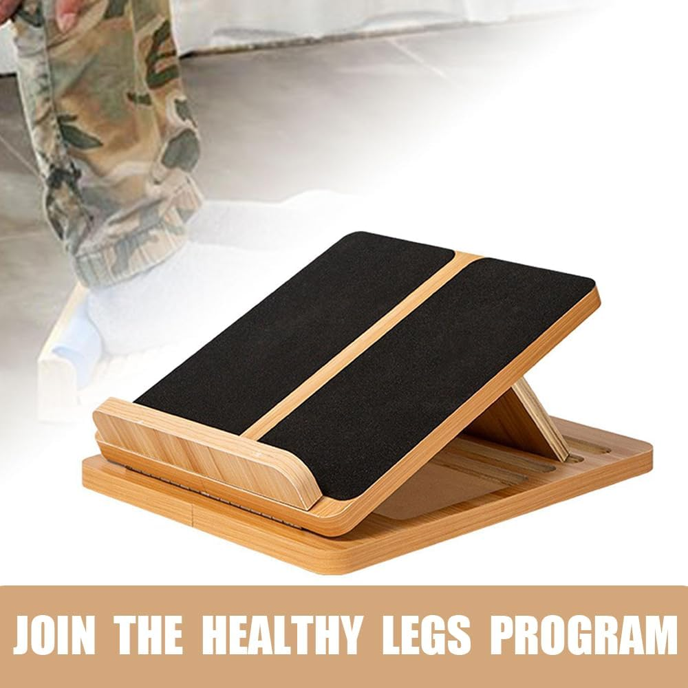 Wood Ergonomic Footrest,Adjustable Foot Rest,Calf Stretching Stool,Under Desk Footrest,Anti-Slip Surface Foot Rest,For Home, Office and Dormitory image number 4