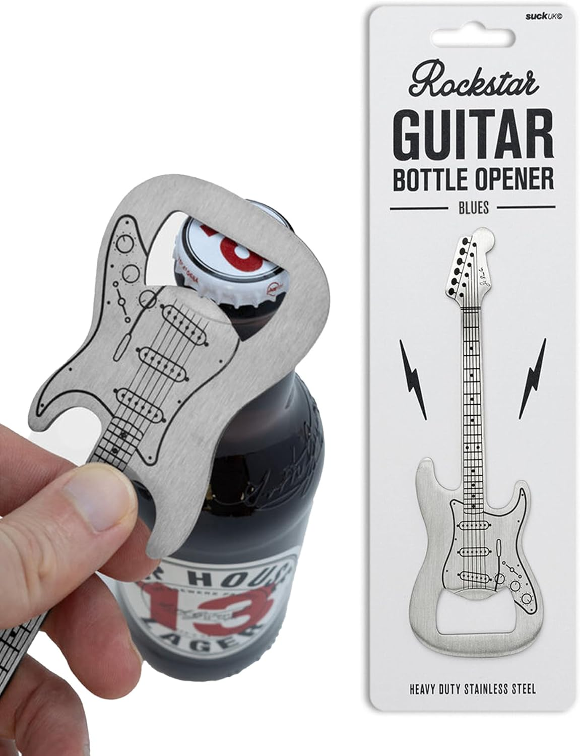 Suck UK Bottle Opener Guitar | Bar Blade & Beer Opener | Guitar Gifts for Men & Gifts for Men | Bar Accessories for Home Pub & Home Bar Accessories | Beer Gifts for Men & Music Gifts for Men | Blues image number 2