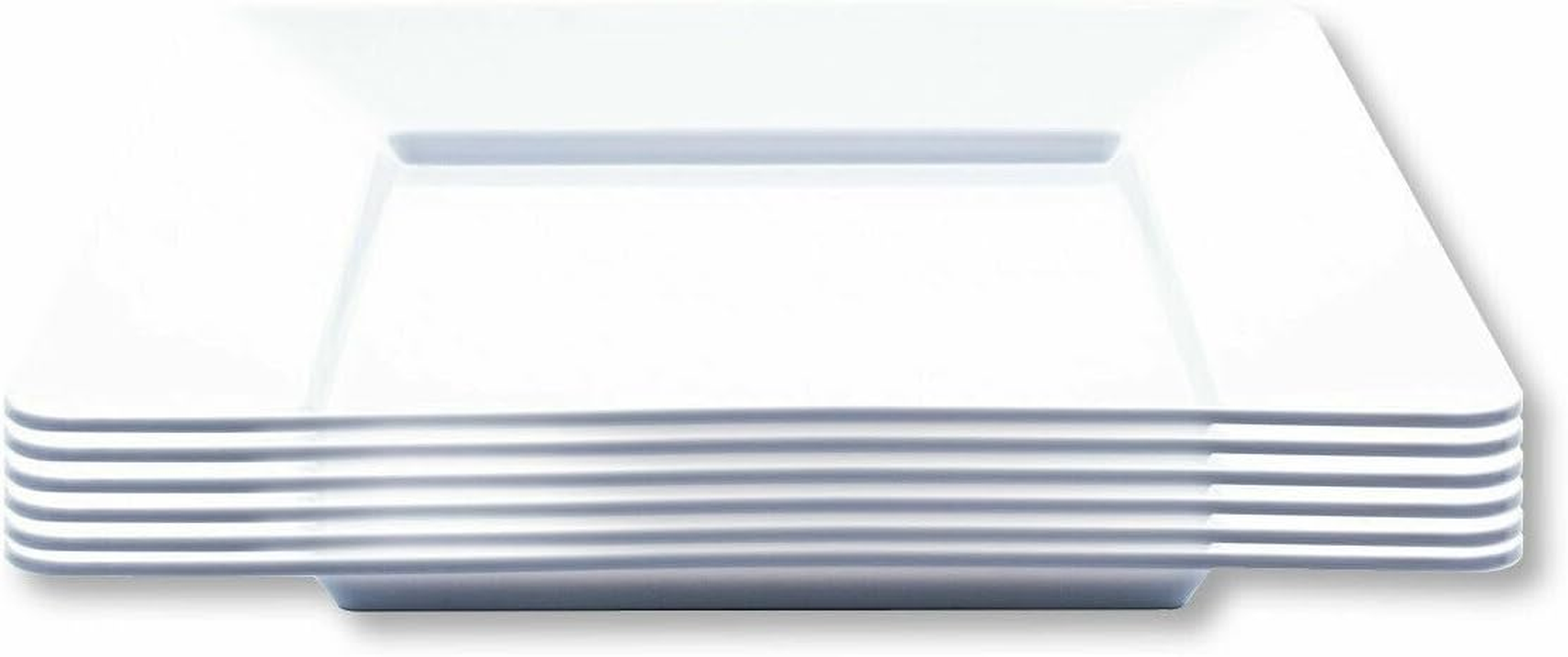 Leona Co Melamine Large Serving Platter, 30Cm Square Serving Plates, White Serving Tray for Entertaining Party, 100% Melamine Serving Dish for Appetizers Meat Food (6) image number 2