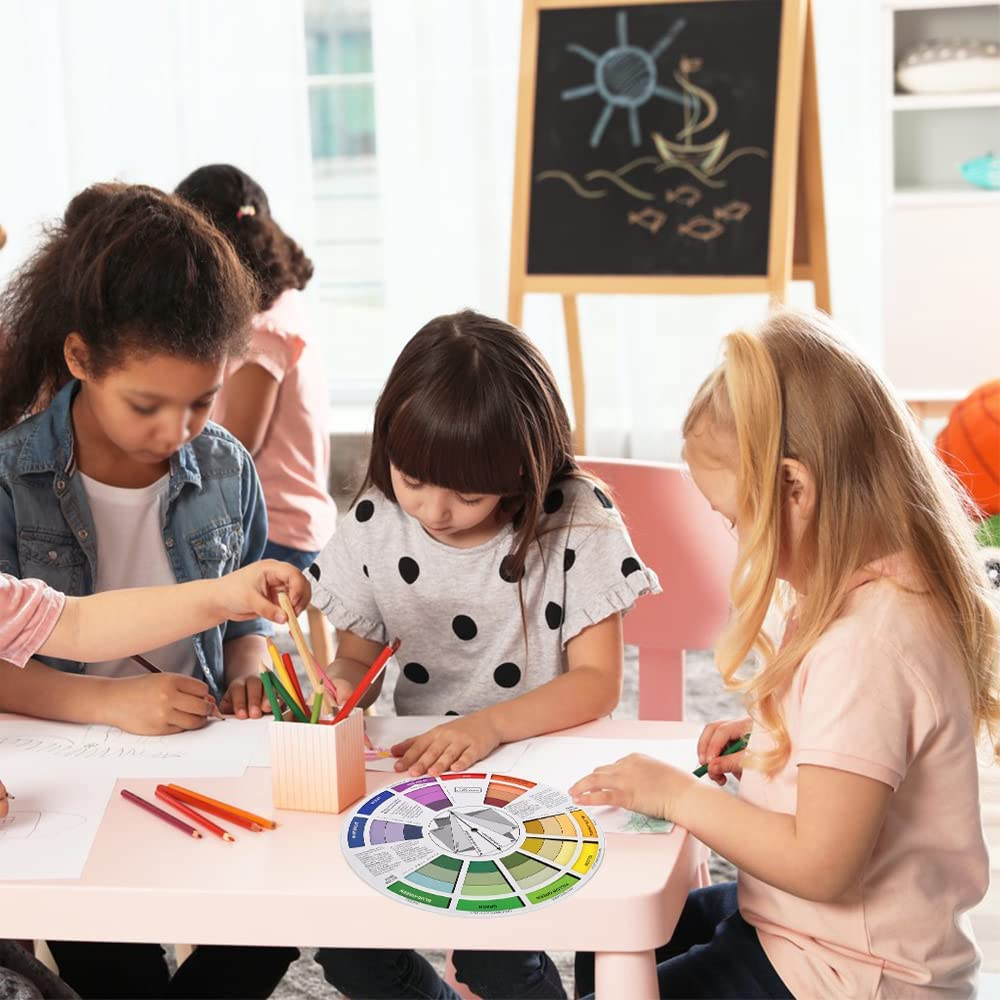 3 Pieces Creative Color Wheel, Pocket Guide on Color Mixing, Art Class Teaching Tool Color Wheels for Makeup Blending Board Chart Color Mixed Guide Mix Colours (9Inch) image number 5