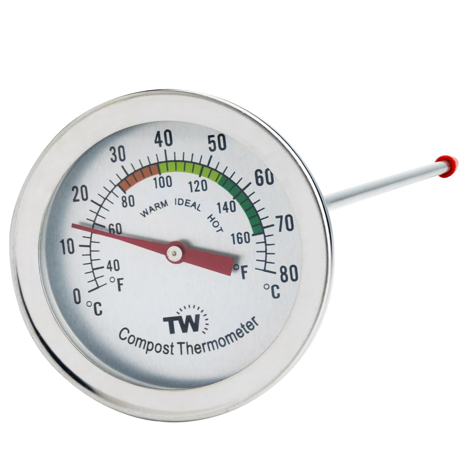 Compost Thermometer - Stainless Steel Dial Thermometer for Home and Backyard Composting - 50Mm Diameter C&F Dial, 295Mm Temperature Probe image number 6