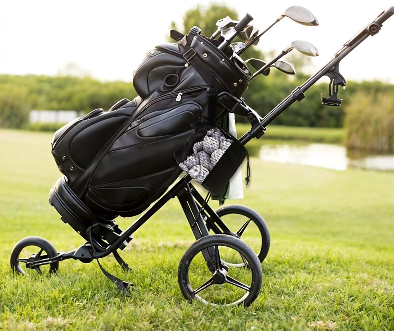 2Pcs Golf Balls Storage Bag,Nylon Mesh Drawstring Golf Pouch Organizer,Durable & Lightweight Shag Bag for Storing Golf Balls, Perfect for Golfers & Practice image number 5