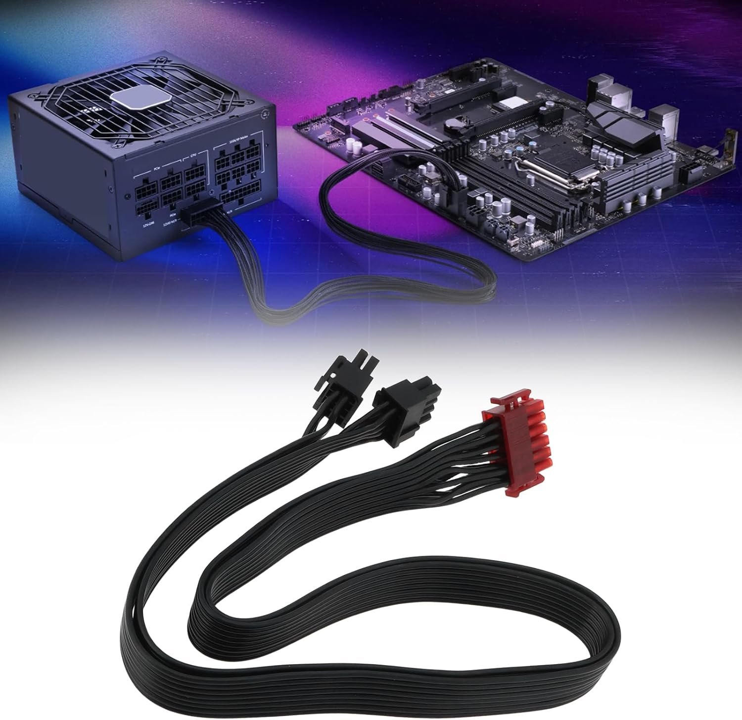 OTOTEC Graphics Card 12Pin PSU to 2PCI-E 8 Pin(6+2Pin) Power Supply Cable Compatible with Enermax Modular PSU, 60Cm image number 4