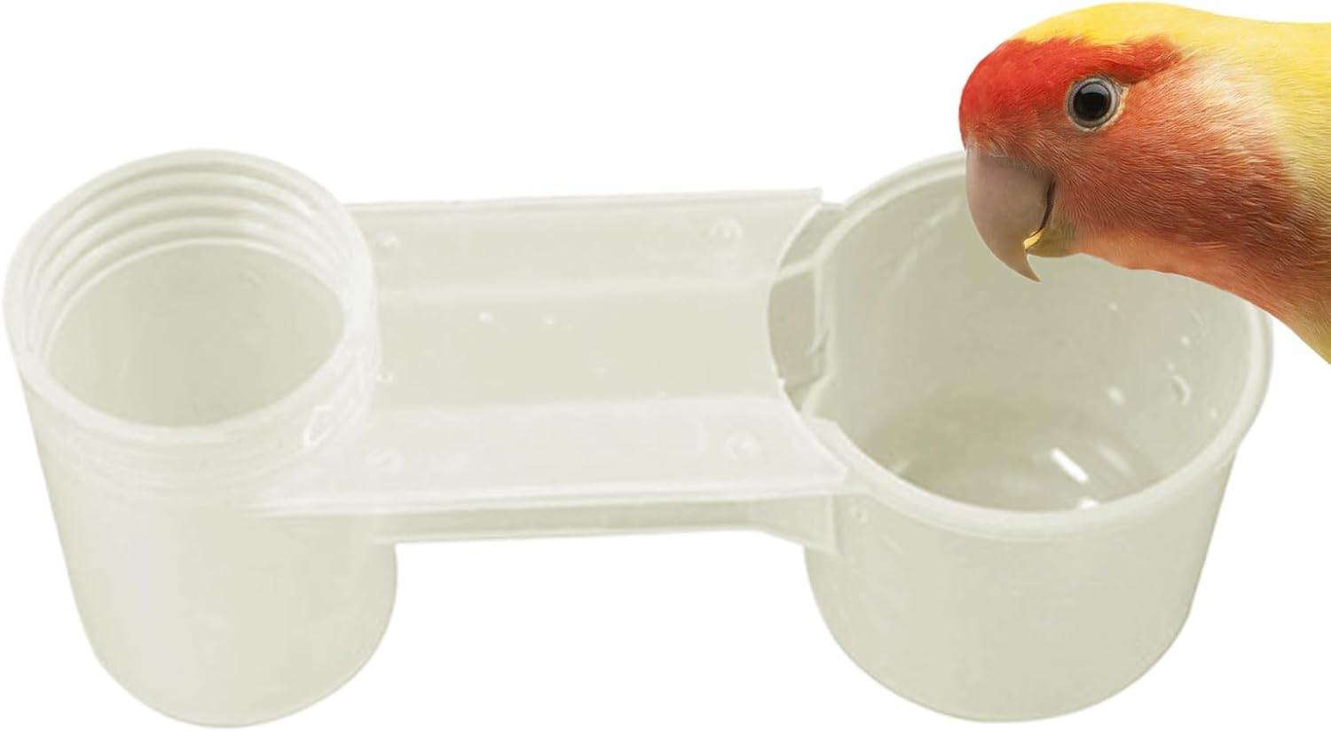 Weqizuerqi Soda Pop Water Bottle Cup, Parrot Bird Water Feed, Drinker Feeder, Water Clip for Parrots, Safe Scientific Double Port Design Device for Pigeon Chickadees image number 1