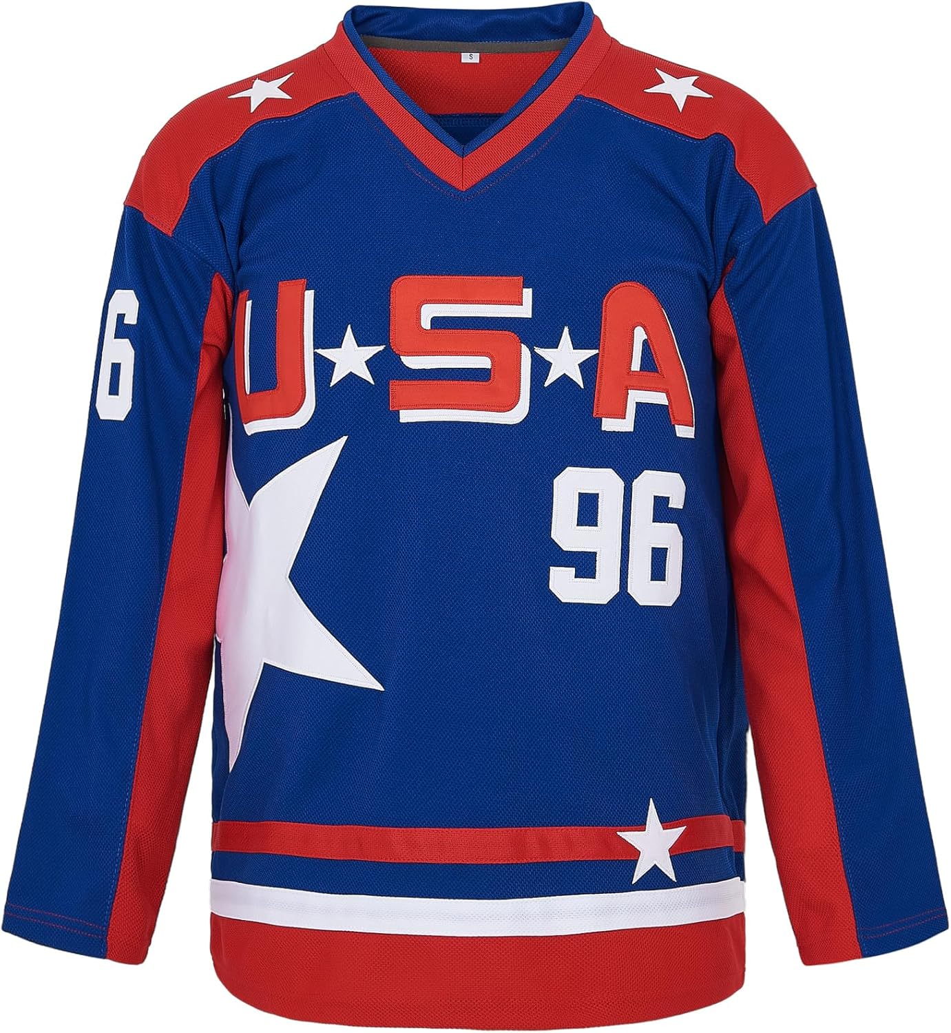 Men'S #96 Charlie Conway Mighty Ducks Team USA Movie Hockey Jersey Stitched Size S Blue