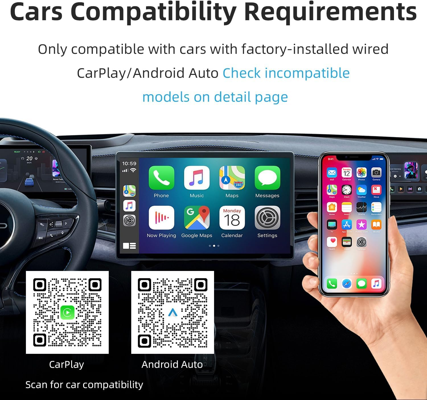 ANYFAR C5 2 in 1 Wireless Carplay & Andriod Auto Adapter, Converts Vehicle Original Wired Feature to Wireless, for Iphone & Android Phone, Mini Design Car Play Dongle, No Lag & Stable Connection image number 5
