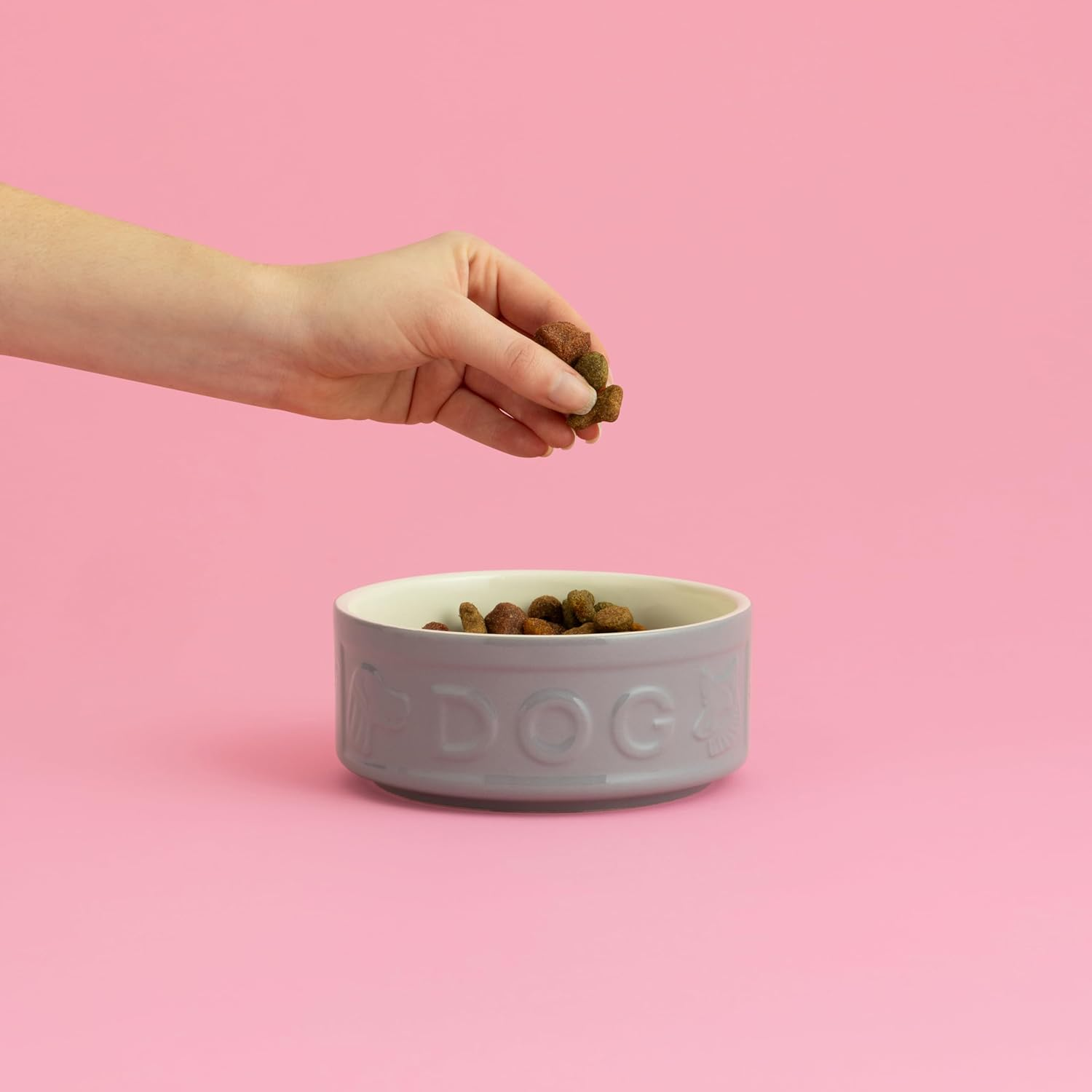 Mason Cash Grey Lettered Dog Bowl 15 Cm - Grey image number 3