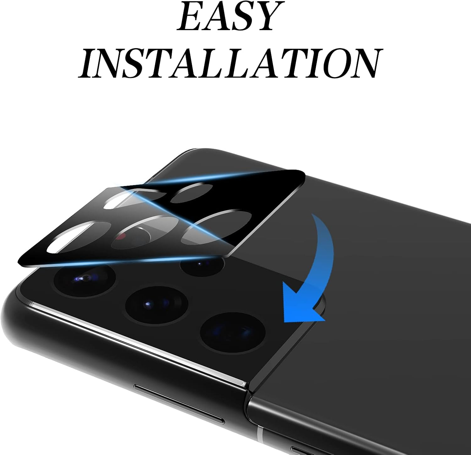 Cloudvalley Camera Lens Protector for Samsung Galaxy S21 Ultra 6.8 Inch, [3 Pack] Anti-Scratch Tempered Glass Back Camera Protection [Ultra-Thin], Black - Gold image number 3