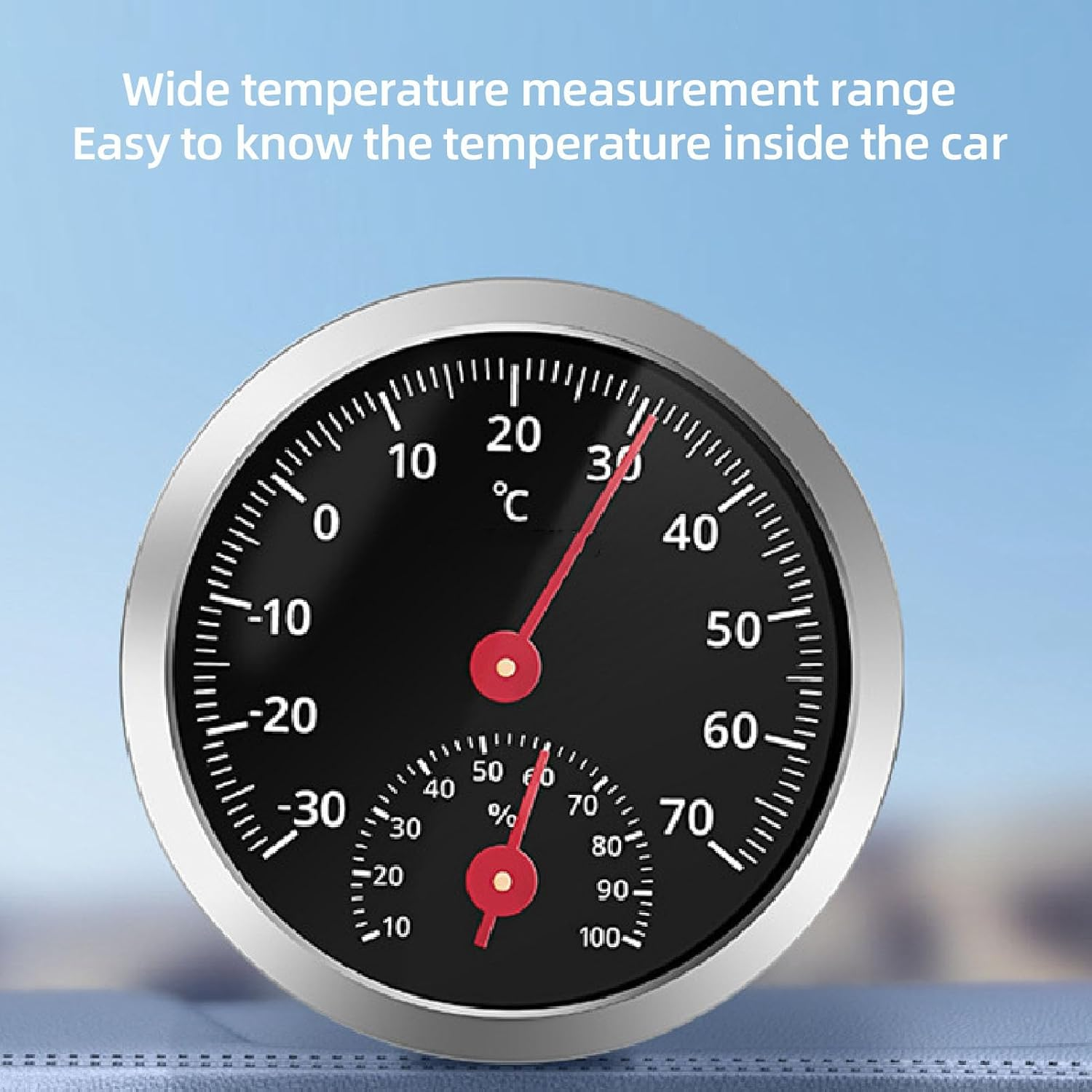 Asixxsix round Cordless Thermometer Hygrometer, Mechanical No Battery High Accuracy Temperature Humidity Monitor with Automatic Sensing, for Indoor Outdoor Wall Table Fridge image number 5