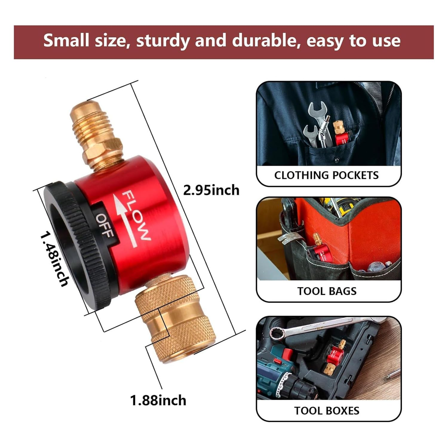 Nitrogen Purge Tool, 0.635Cm Connector Gas Regulator Brazing Tool with 3 Position Dial, Quick Attachment for HVAC Equipment, 345 Kpa Pressure image number 6