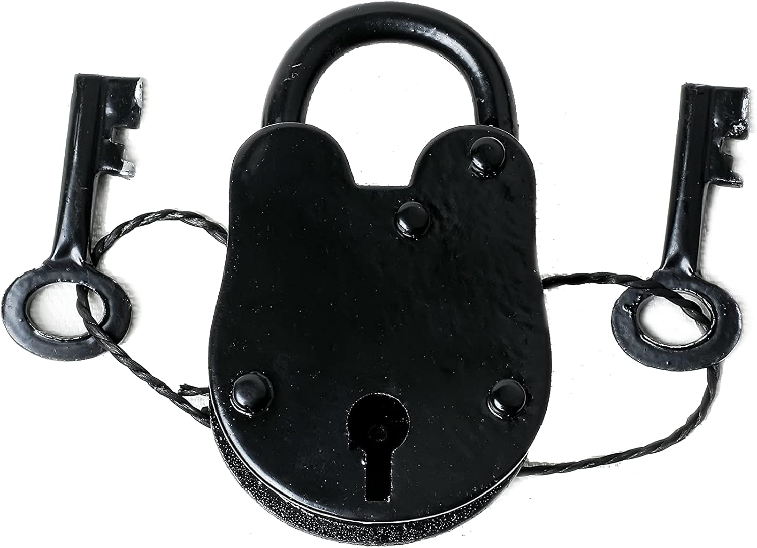 Iron Lock and Keys/Old Fashion Lock and Key/Antique Iron Lock with Key/Cast Iron Lock - Old Trunk Lock (3 Inches) image number 3