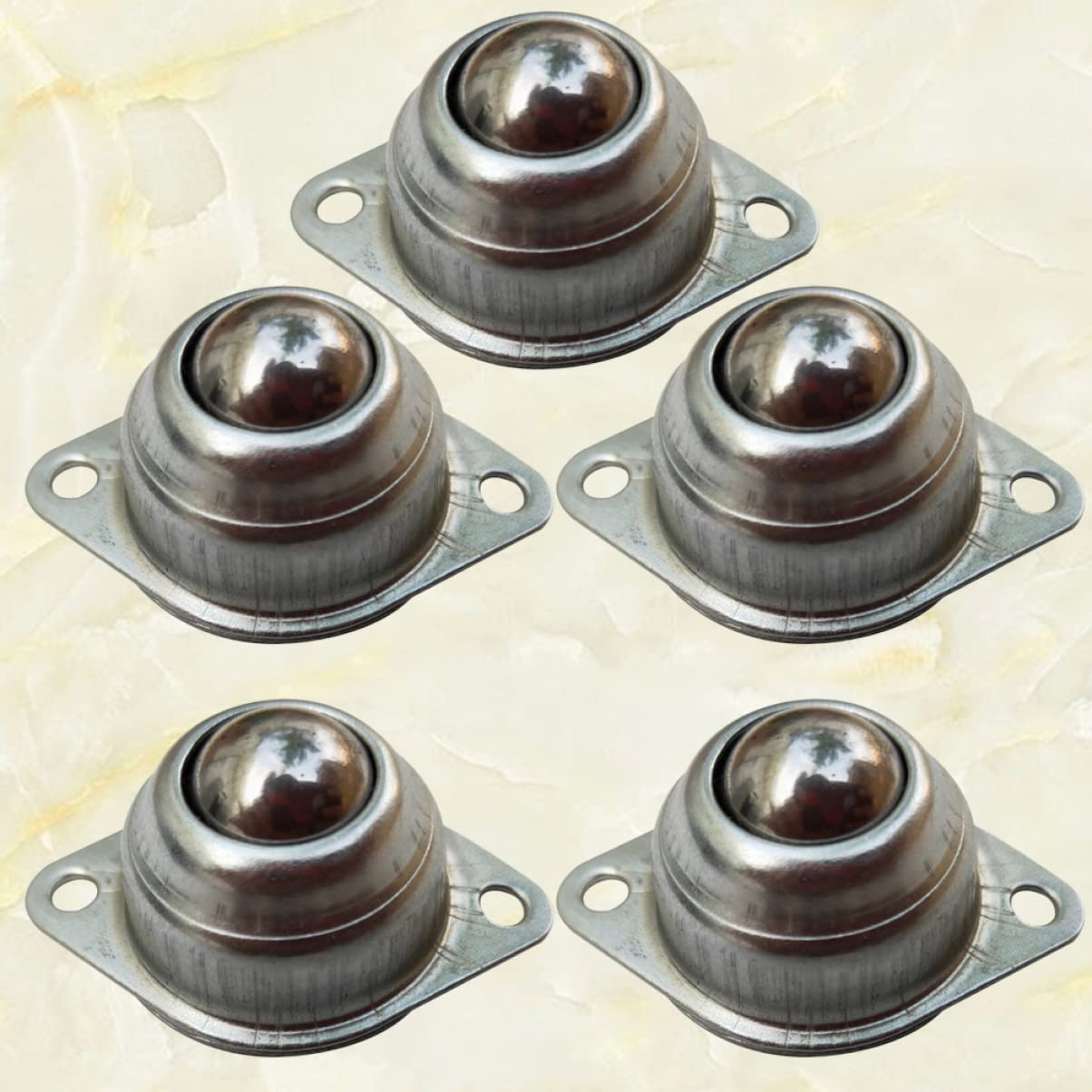 Baluue 10 Pcs Mini Swivel Casters Wheels, Stainless Steel Mini Wheel 360 Degree Rotation, Bearing Ball Transfer Wheels No Noise for Furniture Trash Canrage image number 3