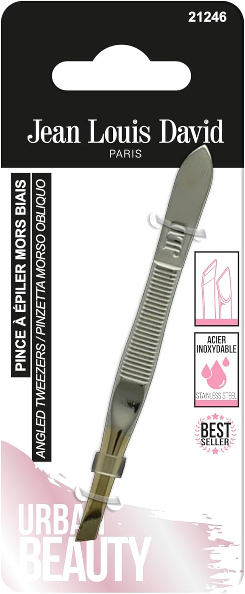 Jean Louis David Tweezers - Gold - Beveled Jaws - Precise and Painless Hair Removal image number 1