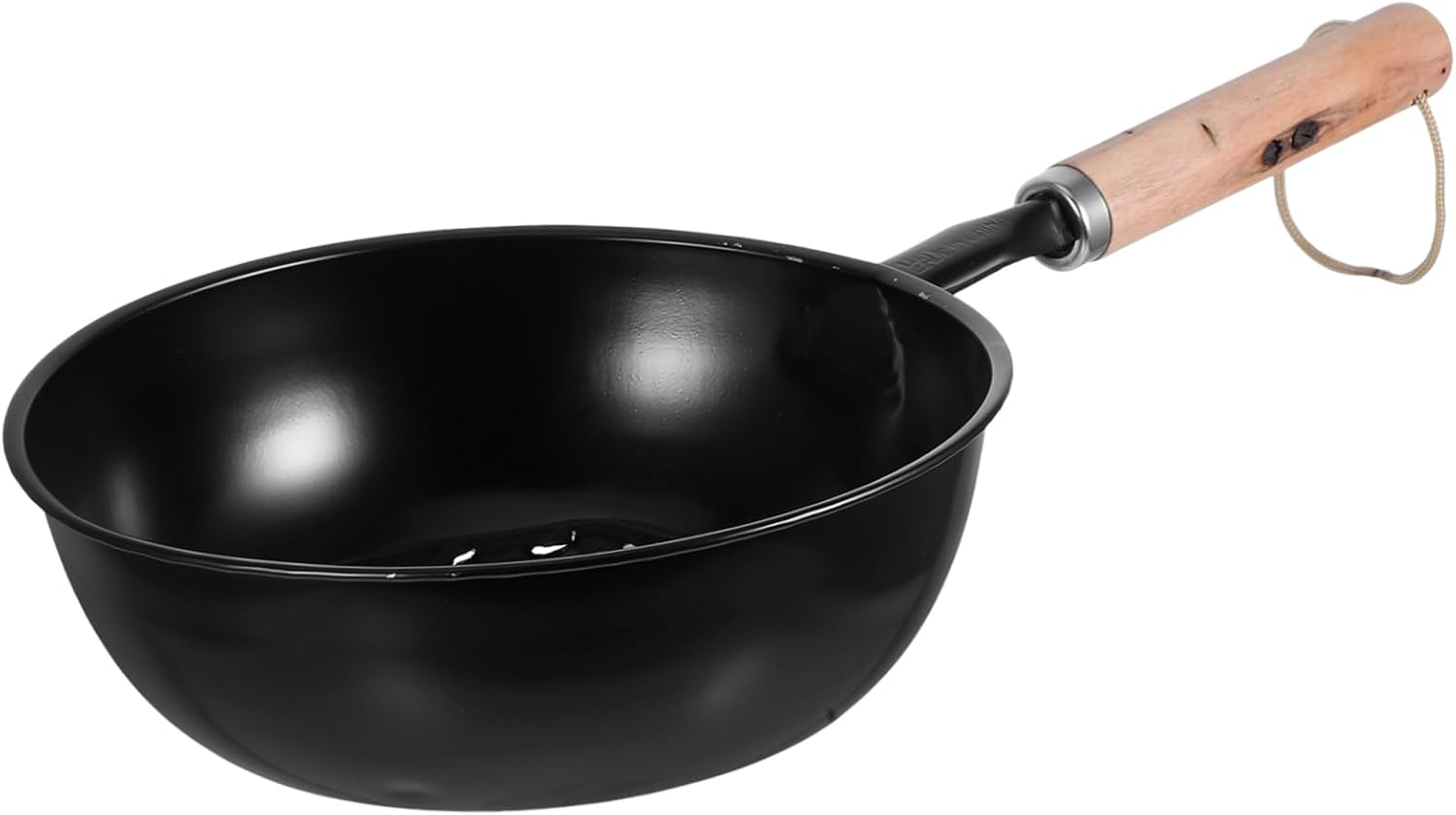 Camping Chimney Starter Pot with Long Wooden Handle Portable Charcoal Brazier for Outdoor Camping BBQ Grilling Easy Clean Chestnut Roasting Pan and Barbecue Tool image number 3