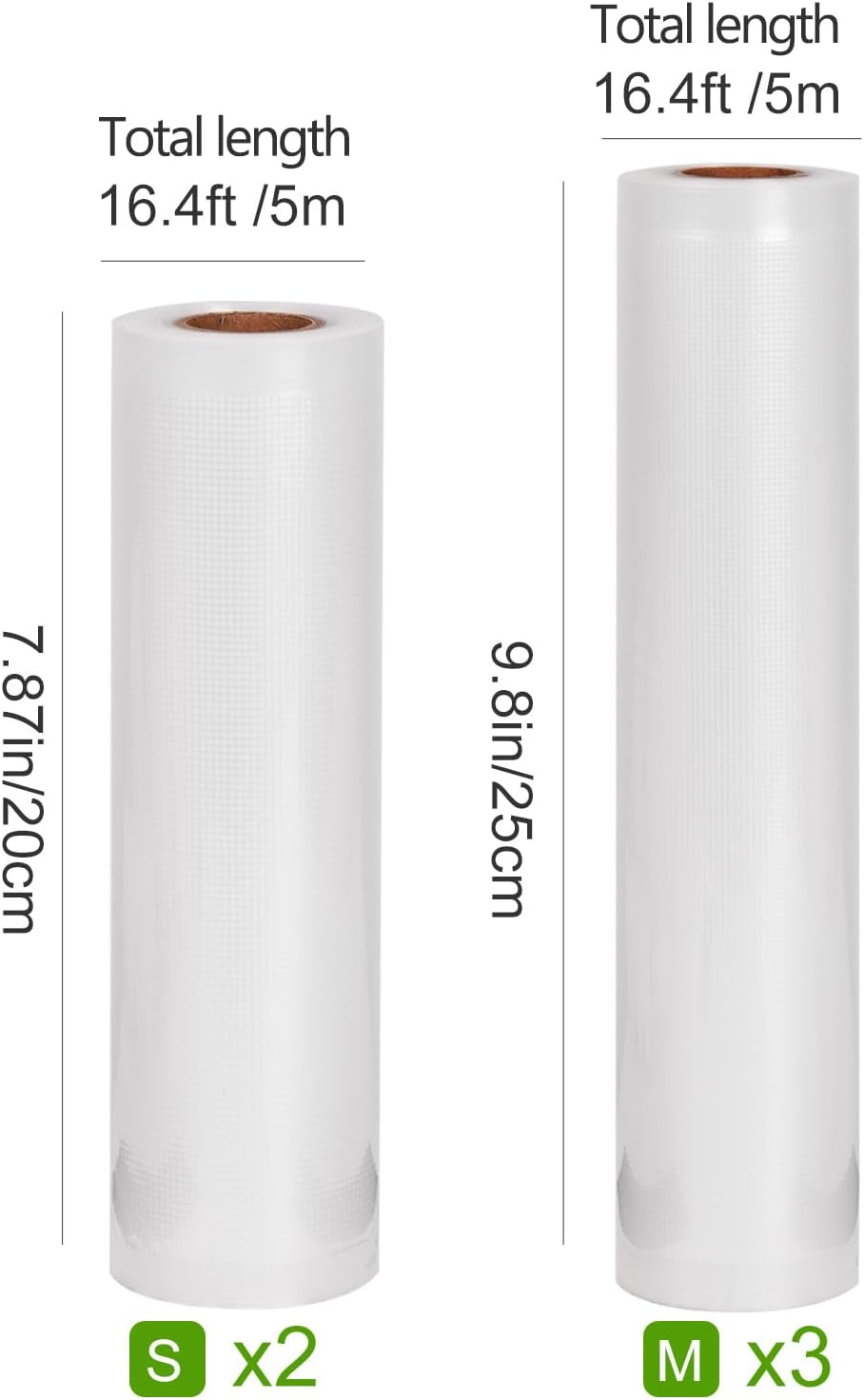 Food Vacuum Seal Roll Food Vacuum Sealed Bags Seal Storage for Food Commercial Grade Food Storage Sealer Rolls Food-Grade Pre Storage Bags Compatible with All Vacuum Machines Food Saver(5 Rolls Total) image number 2