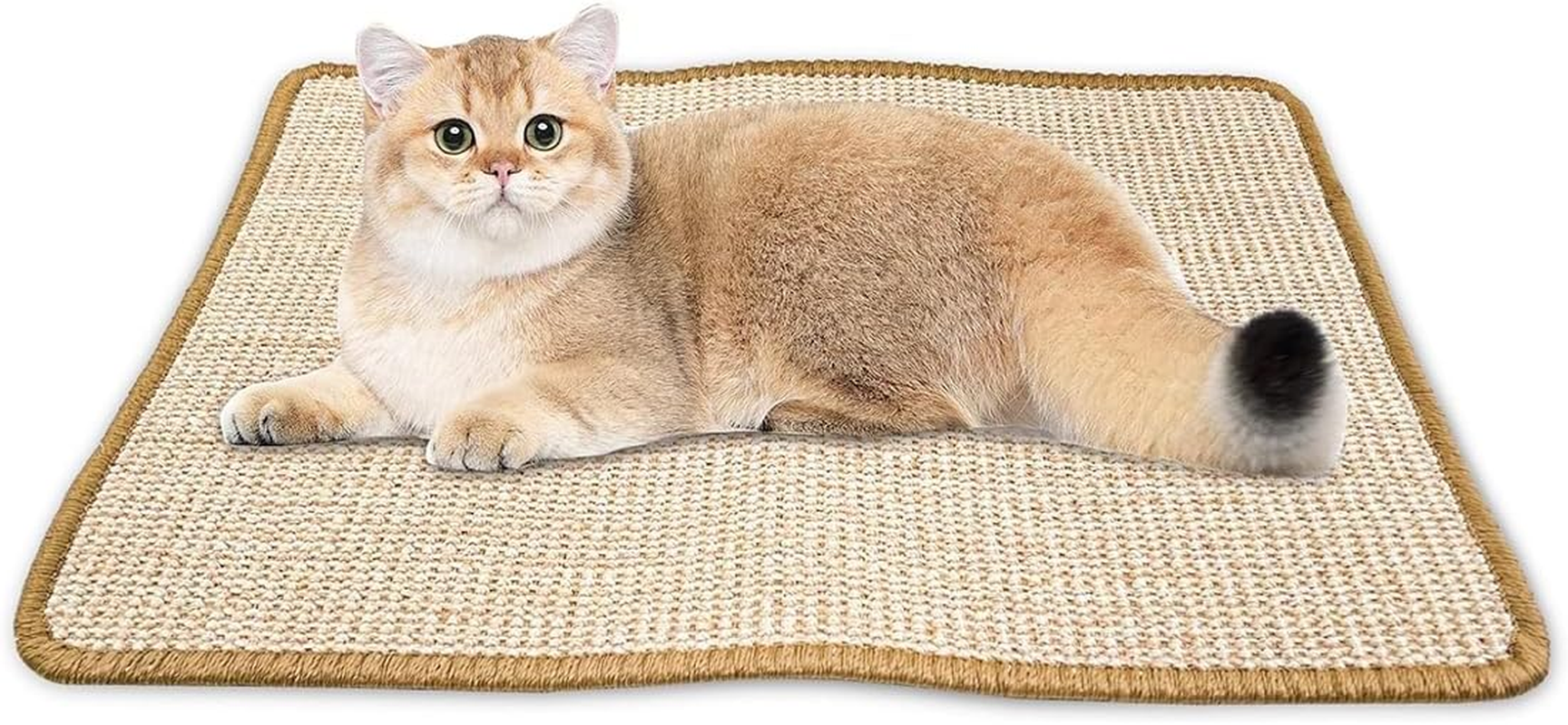 Aililong Cat Scratching Mat, Natural Sisal Mat, 40 X 60 Cm, Non-Slip and Wear-Resistant Corner Scratching Mat, Cat Scratching Floor, Sisal Rug, Original Colour image number 2