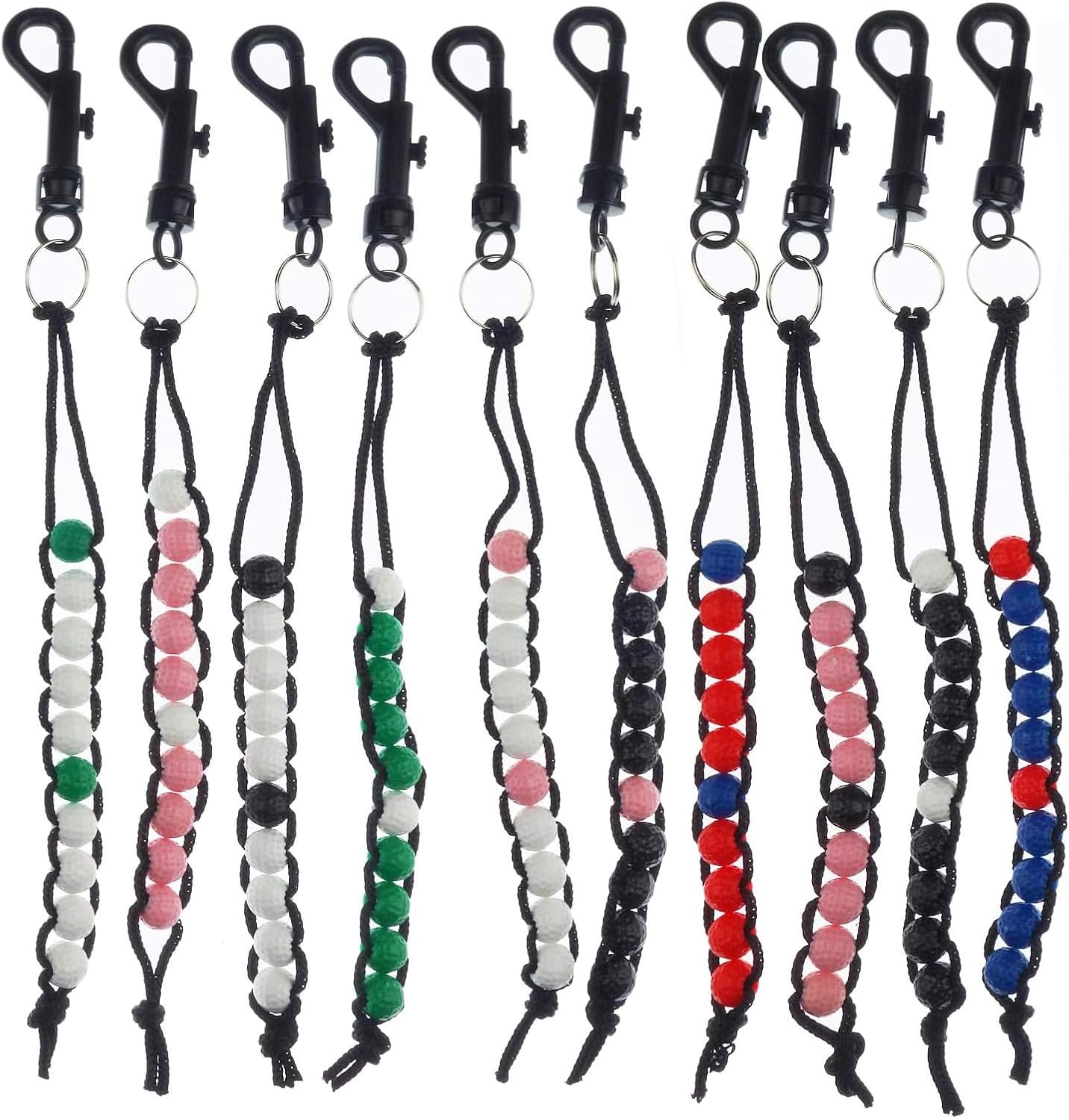 10Pcs Golf Beads Count Stroke Score Counter with Clip, Golf Rhinestone Bead Score Counter, 10 Colors