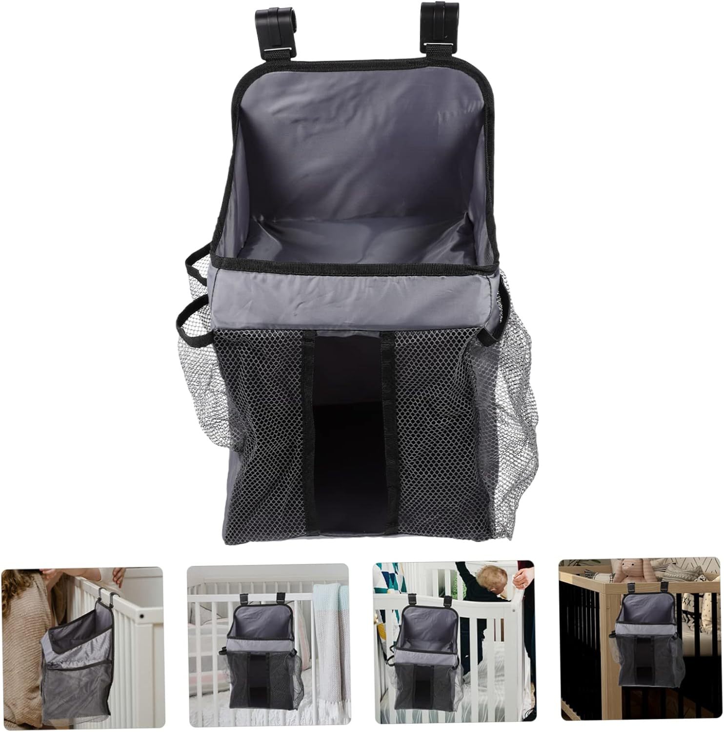 Crib Storage Bag Hanging Organizer for Nursery Storage Organization Products for Napkin and Milk Bottle Diapers Pouch