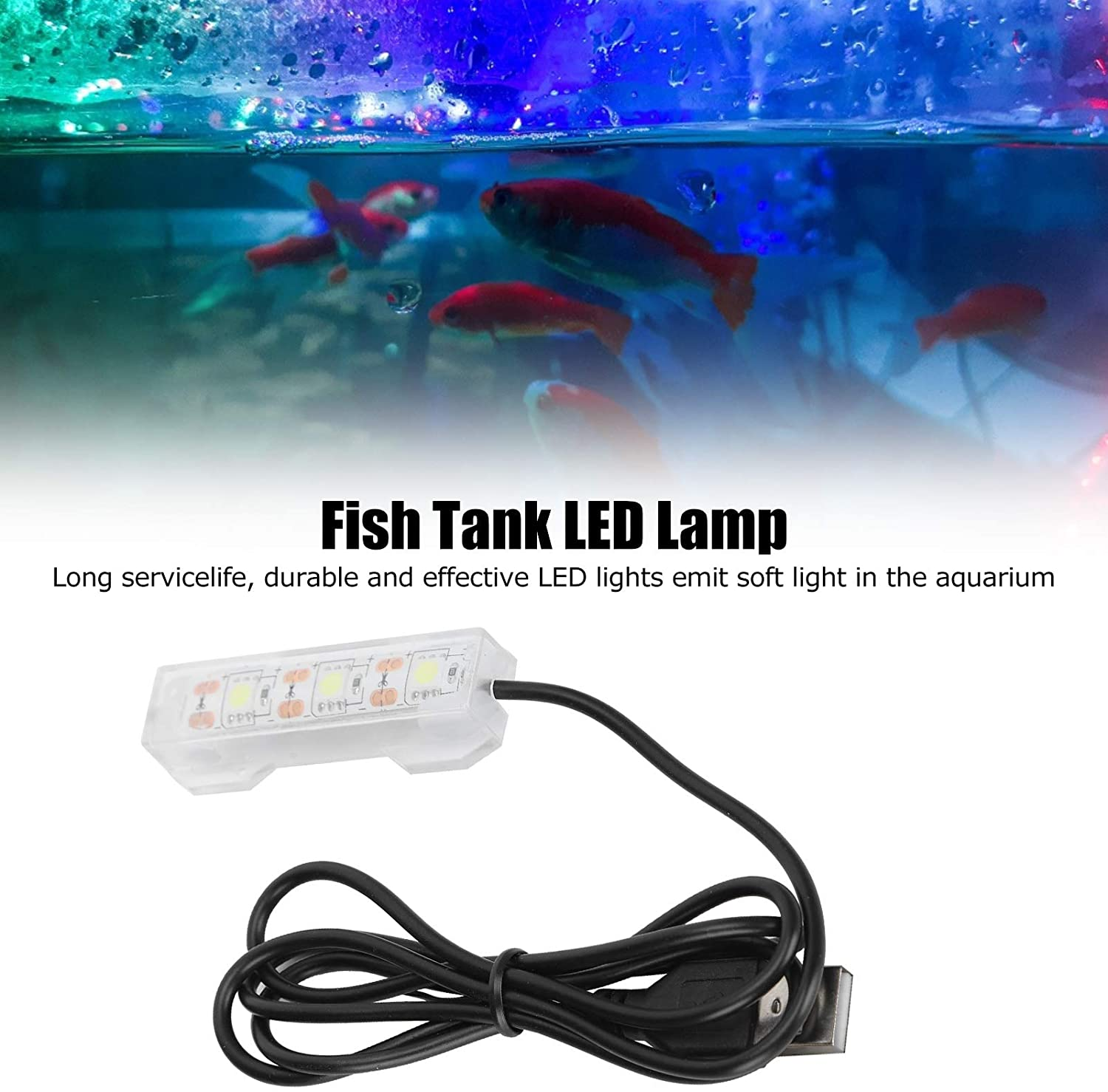 Aquarium LED Light, Small Aquarium Water Plant Light, Mini Decoration Soft LED Fish Light for Freshwater Plants, Office Desk image number 6