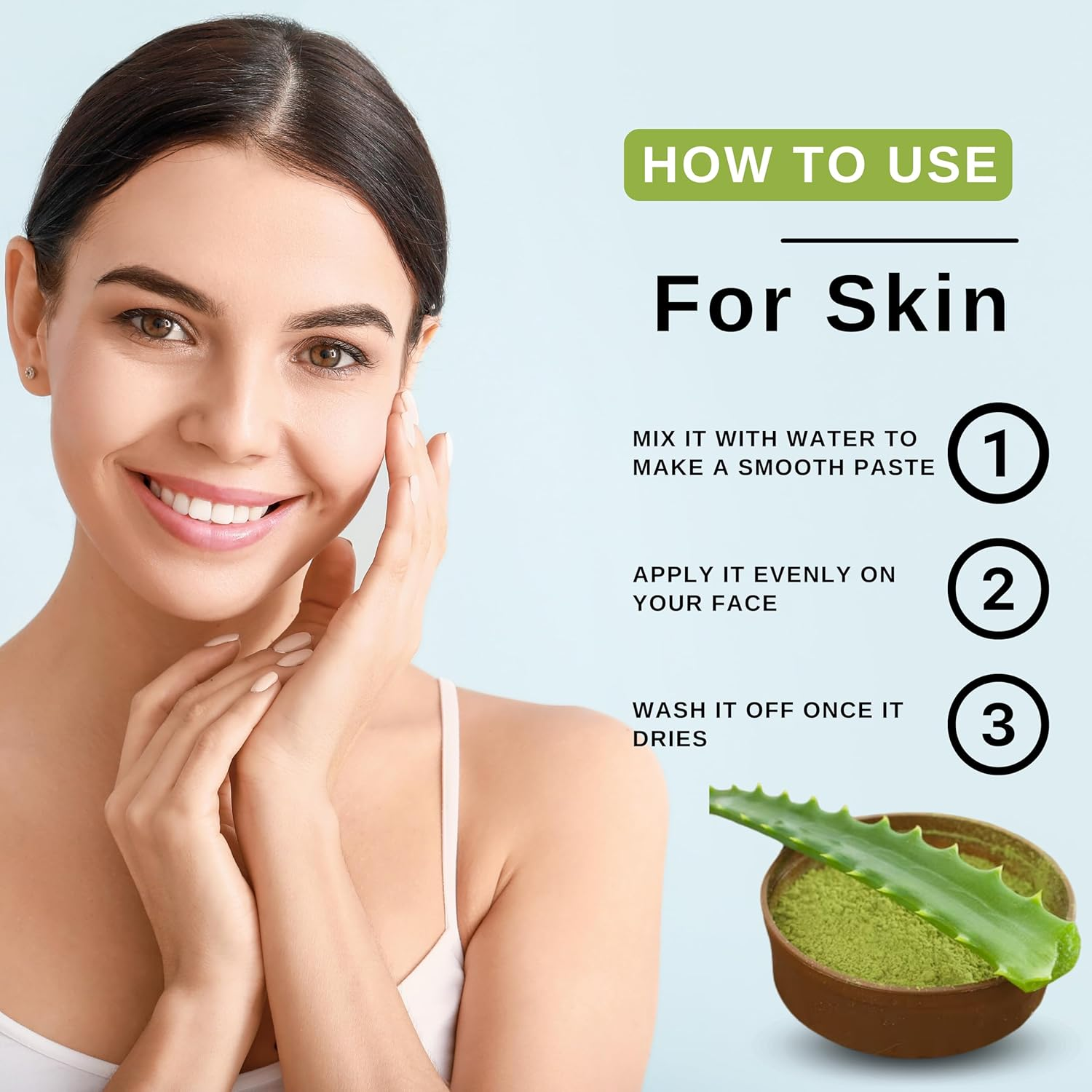 Exotic Veda Pure Aloe Vera Powder - Helps Nourish Scalp, Boost Hair Growth, Aids in Skin Dryness, Cuts, Sunburns, Natural Herbal Supplement for Skin & Hair Care (100G) image number 5