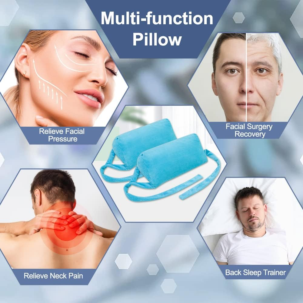 Neck Stabilizer Pillow for Sleeping Head Wedge Positioning Pillow Post Surgery anti Wrinkle Beauty Pillow Face up Medical Straight Neck Pillow Triangle Wedge Back Sleep Training Upright Pillow