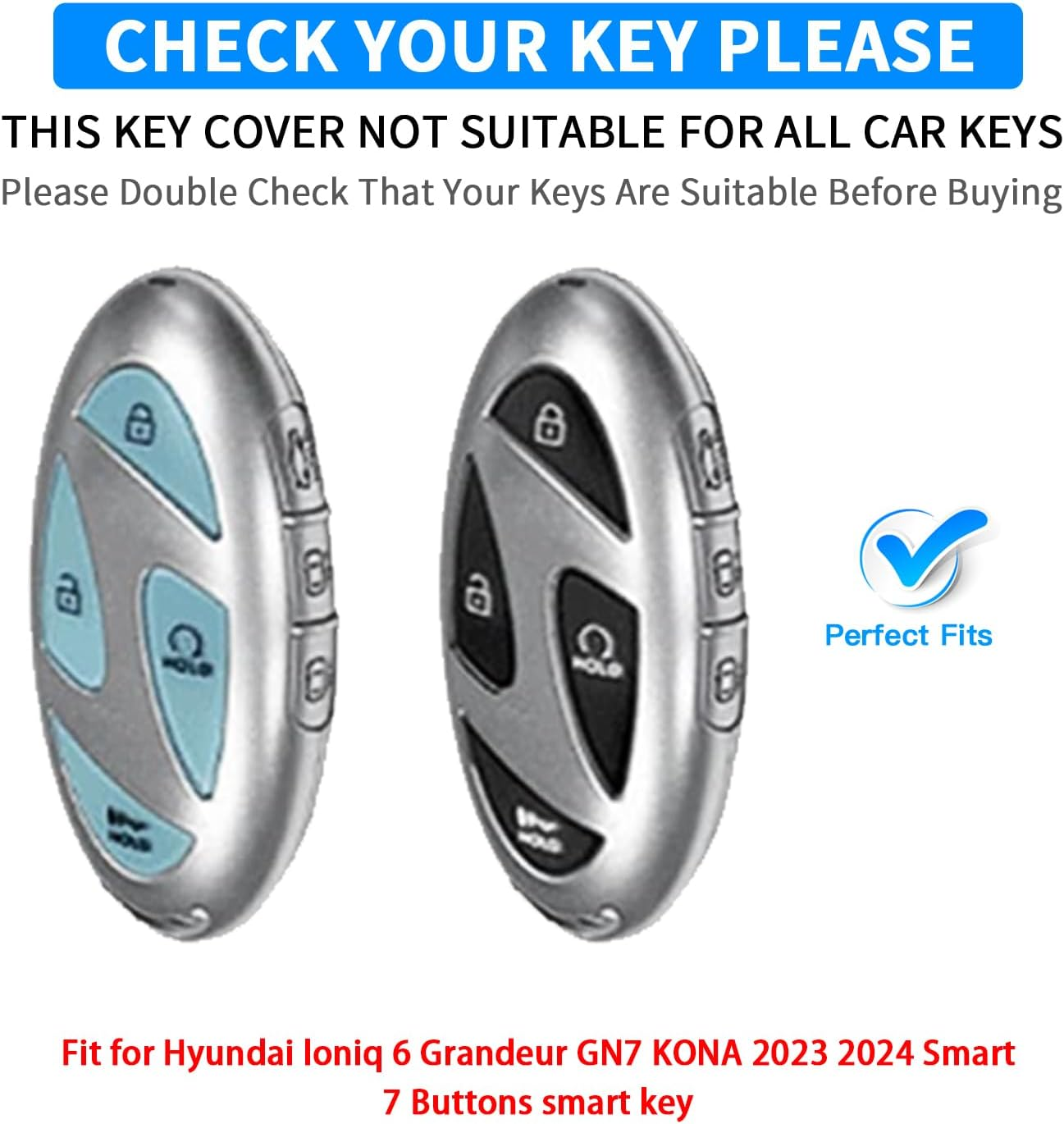 QBUC for Hyundai Kona Key Fob Cover,Key Case for Hyundai Ioniq 6 Grandeur GN7 KONA Elanrtra Sonata Tucson 2023 2024 2025 Santa Fe Smart Key Protector with Keychain(Red, 7 Buttons) image number 6