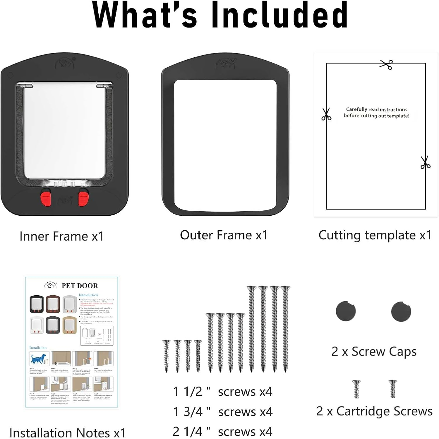 [ALUMANI] Cat Door for Interior Door and Exterior Door, 4 Way Locking with Magnetic Flap, Collar Activated Cat Door, 2Pcs of Cat Magnetic Collars, Black image number 3