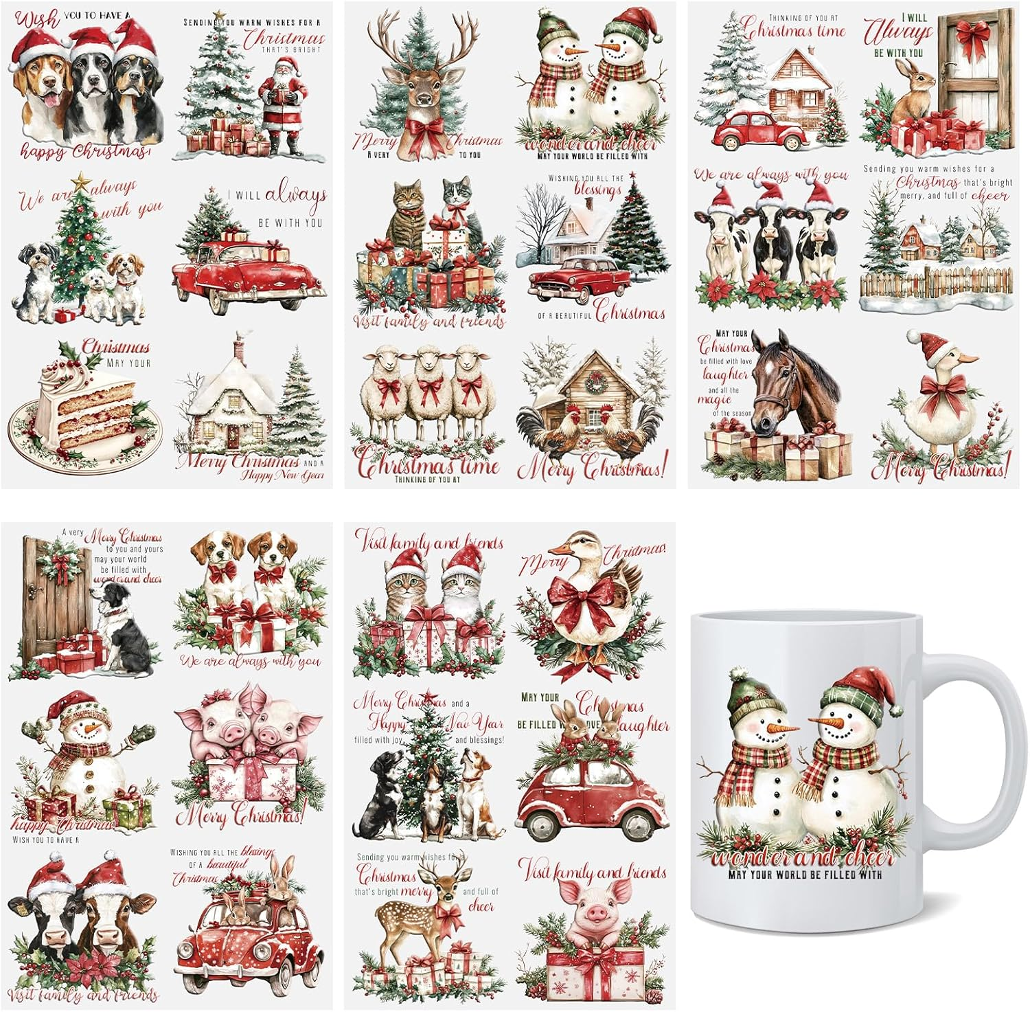 HICOHAND Rub on Transfers for Crafts, 3 PCS Cross and Church Transfers for Furniture Rub on Transfers Stickers Decal 5.91*11.81In/15*30 Cm. for Wood Wall Window Home Office DIY Art Craft Decoration