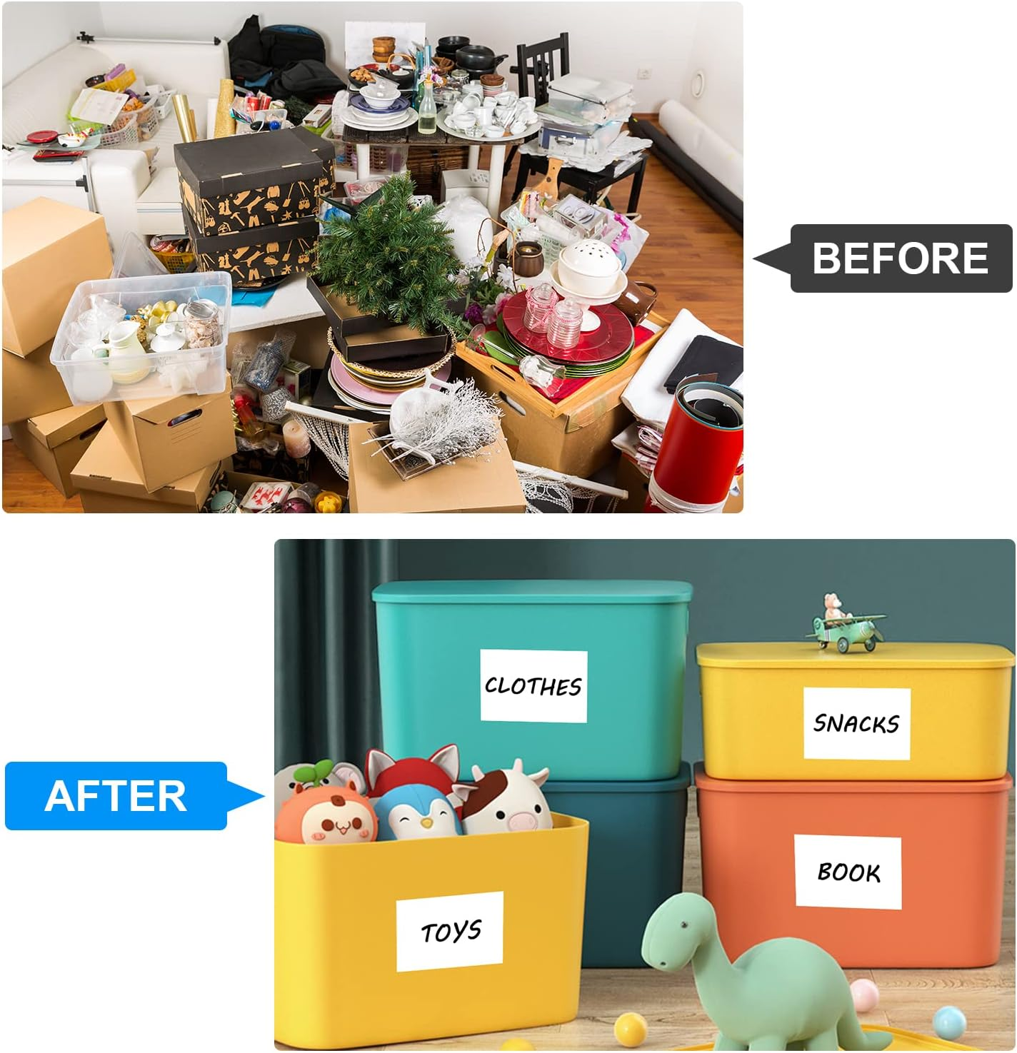 Maxgear 4X6 Inch Removable Labels 100 Sheets, Water/Oil/Tear Resistants No Residue for Home Packing Box and Storage Bins, Matte White Paper Sheets, Permanent Strong Adhesive, Dries Quickly image number 5