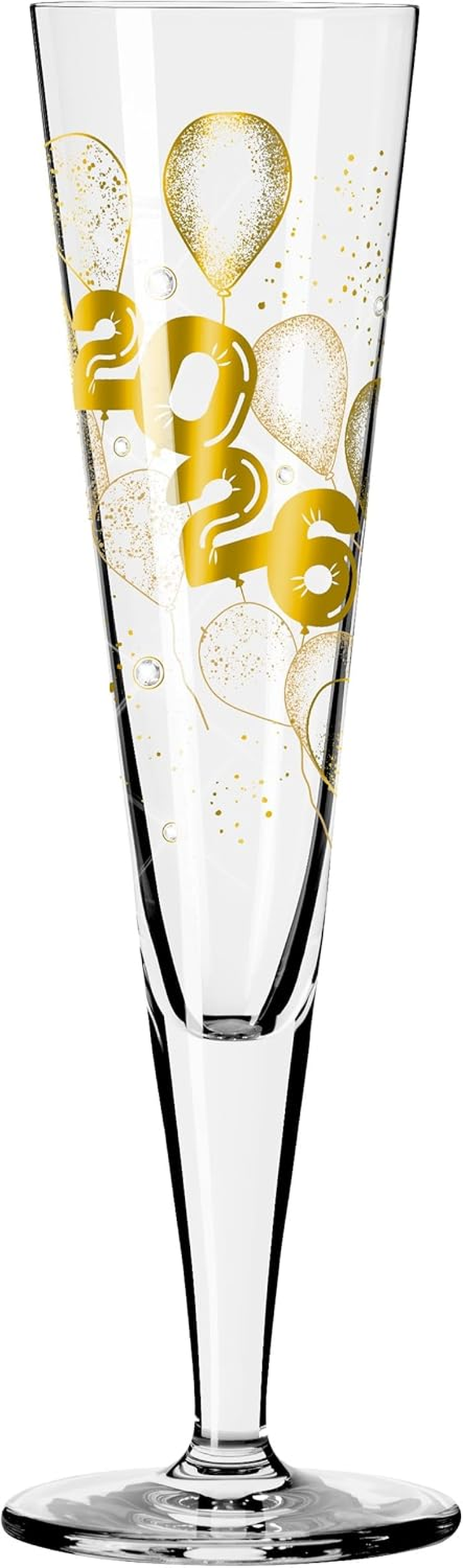 RITZENHOFF 1079016 Champagne Glass 200 Ml - Brilliant Night 2026 Series with Balloon Motif and Year - Made in Germany image number 2
