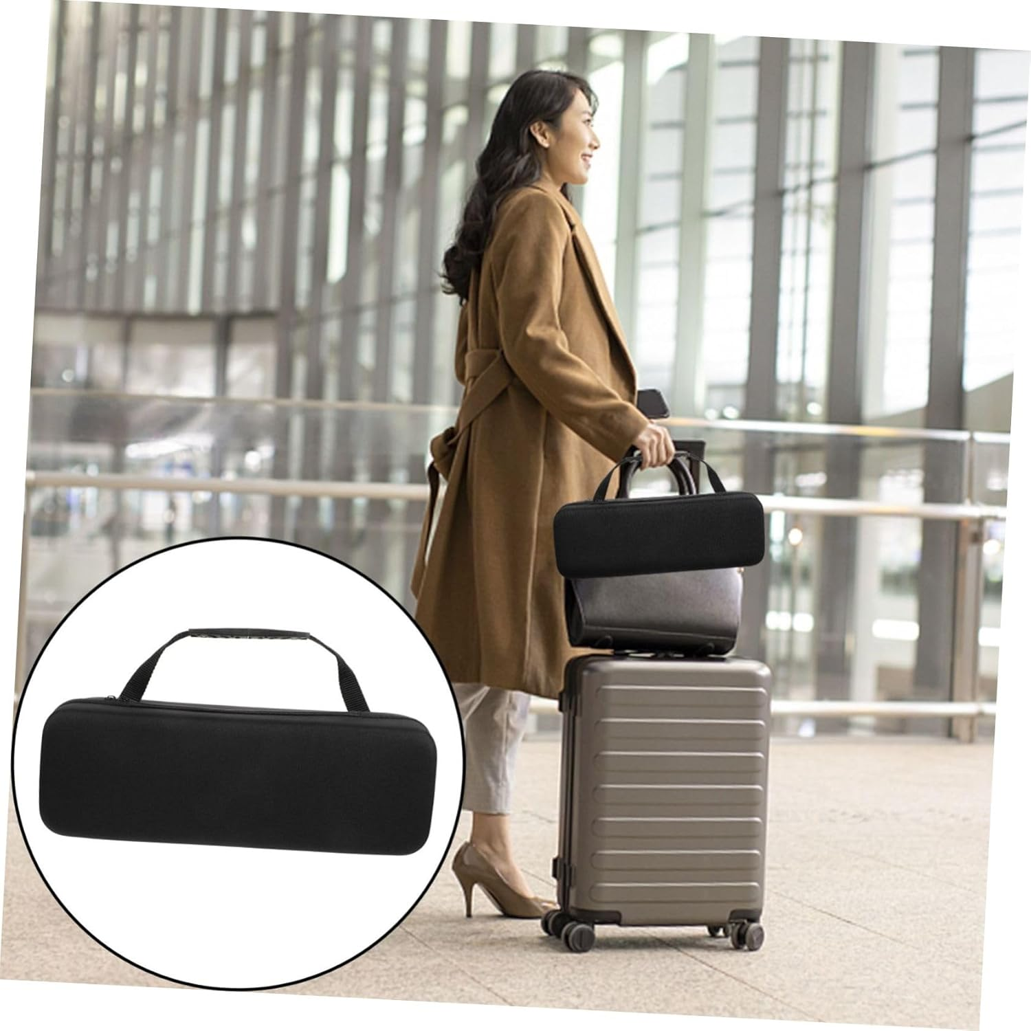 Hair Curler and Hair Dryer Travel Case Heat-Resistant Portable Storage Bag for Styling Tools and Organizer for Travel and Daily Use image number 4