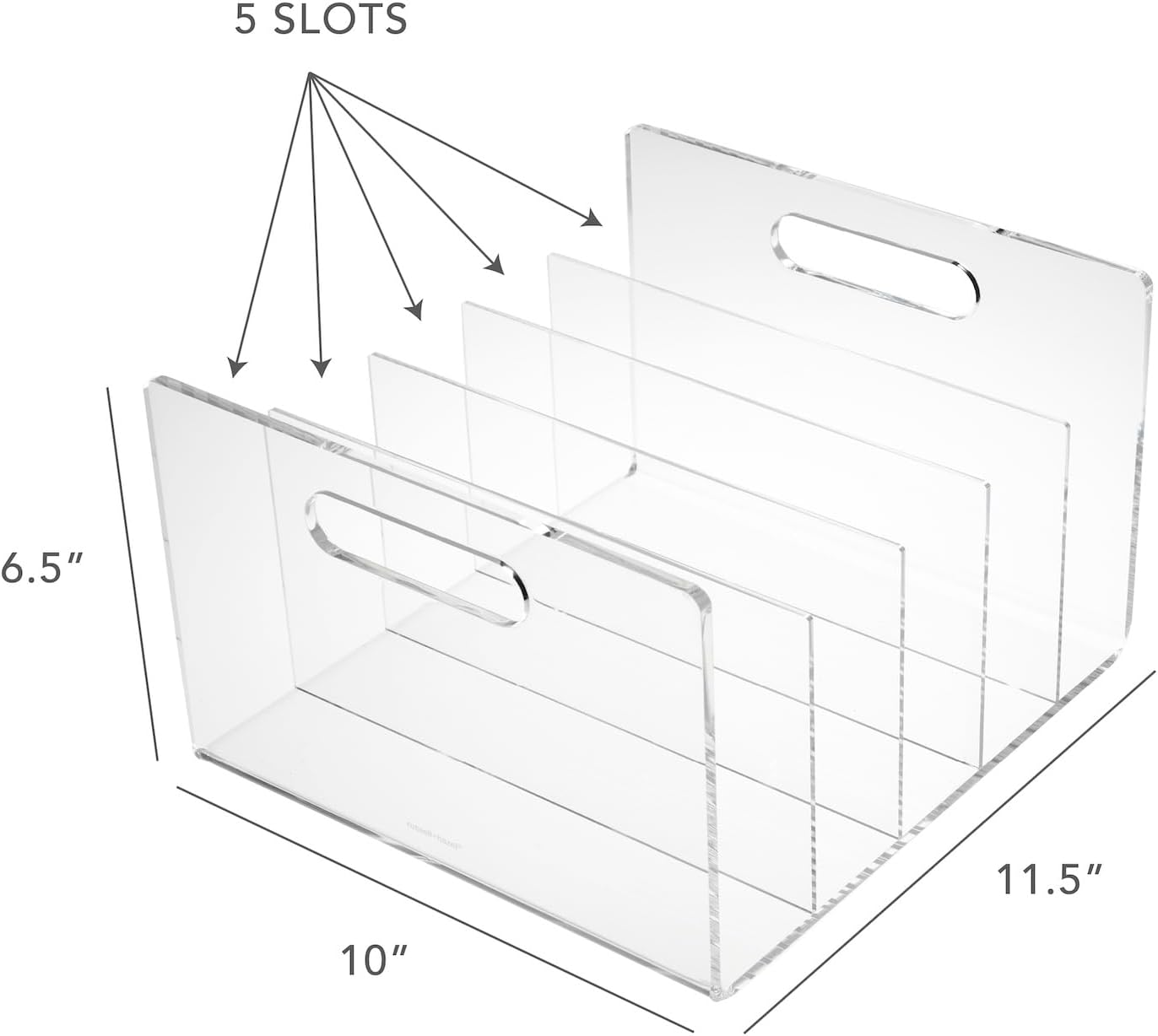 Russell+Hazel Acrylic File Sorter, Desktop File Collator for Office, Closet or Home, Clear Acrylic, 10" X 11.5" X 6.5", 5 Slots, (30790) image number 5