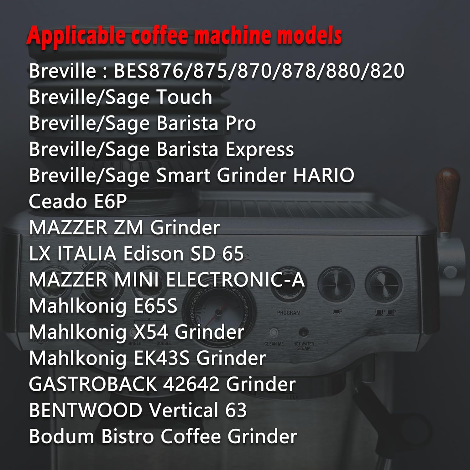 NEOUZA Espresso Silicone Single Dose Hopper Compatible for Breville Sage Barista Express, Bellows for Coffee Grinder image number 2