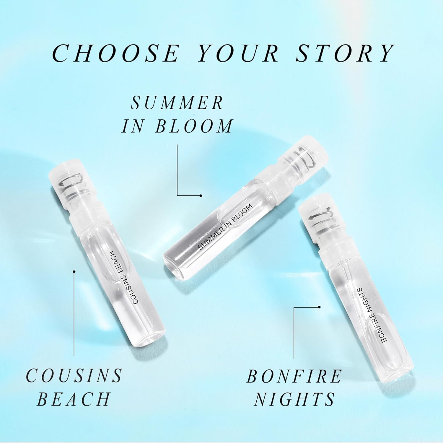 The Summer I Turned Pretty Discovery Set by Just Juice for Women - 3 X 0.05 Oz -Cousins Beach EDP Spray (Mini), Summer in Bloom, Bonfire Nights image number 2