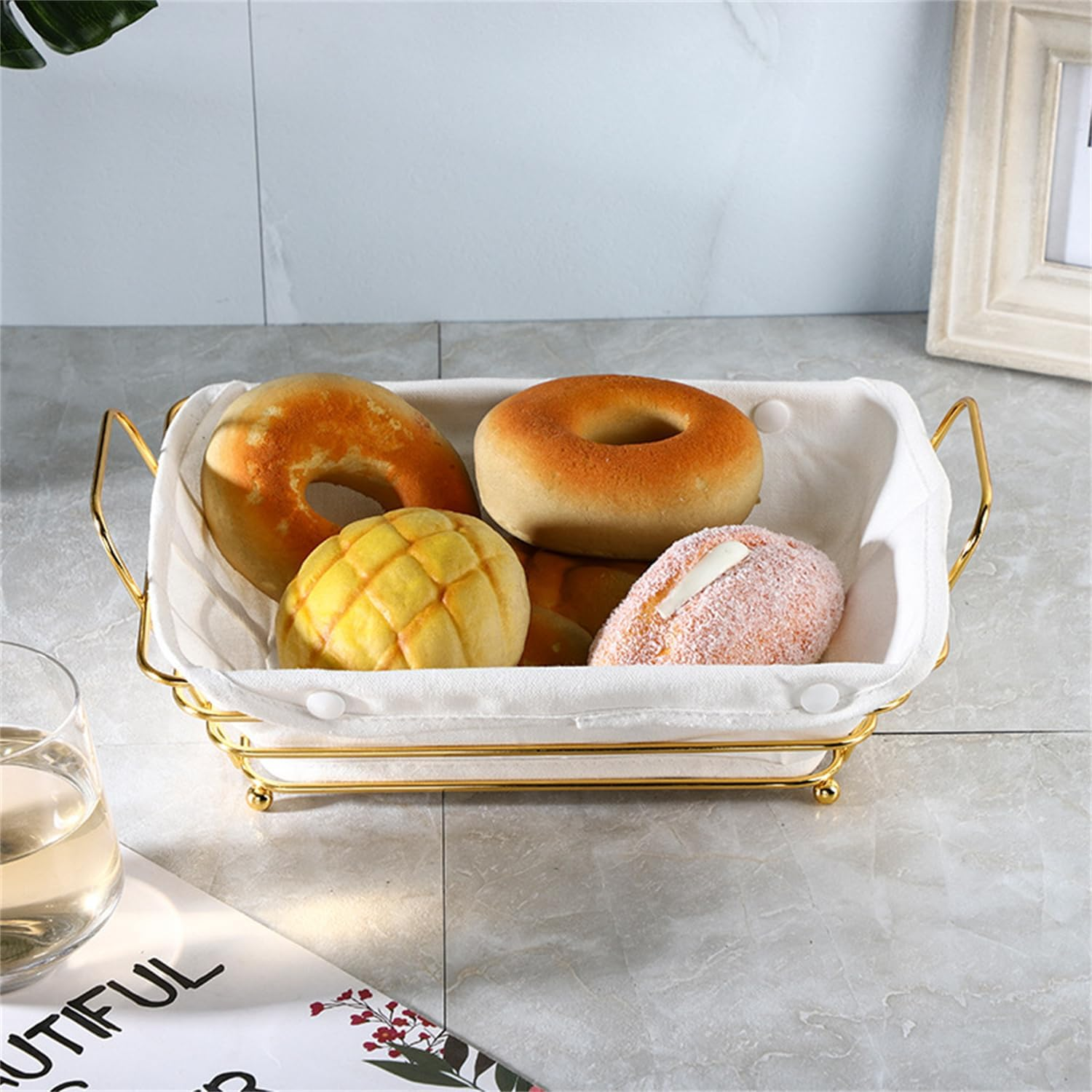 Sthrucrack Gold Baskets for Bread Serving, Parties Gold Wire Basket for Fruit Vegetables Bread (1), AG1323 image number 6