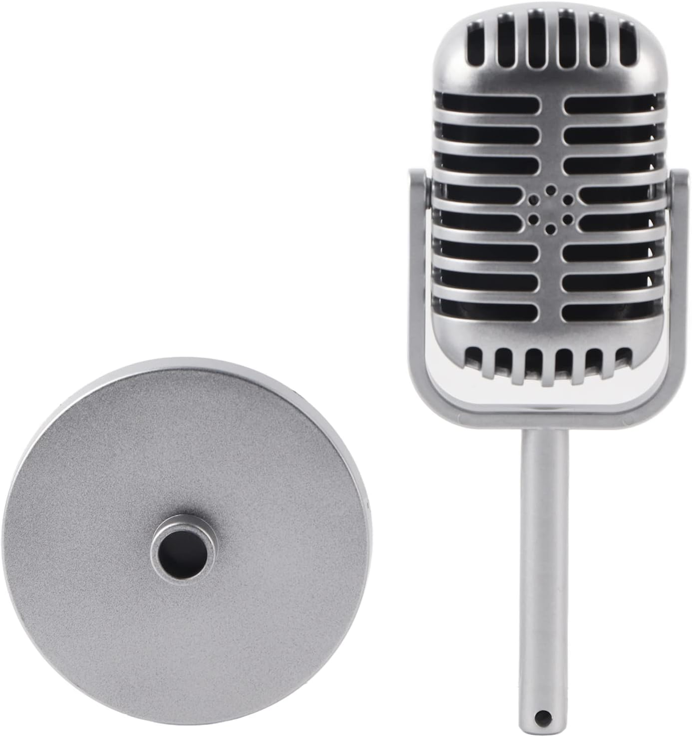 Karaoke Prop Microphone, Portable Plastic Light Prop Microphone for Photography Props for Gifts Decoration (Silver) image number 4