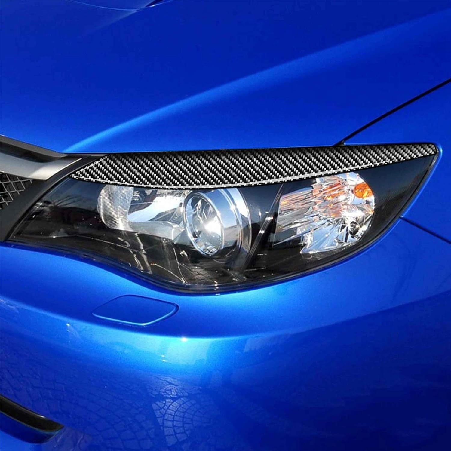 Eyelids Decal, Headlight Eyebrow Trim Carbon Fiber Eyelids for Impreza WRX STI 2008-2011 for Headlight Eyebrow image number 1