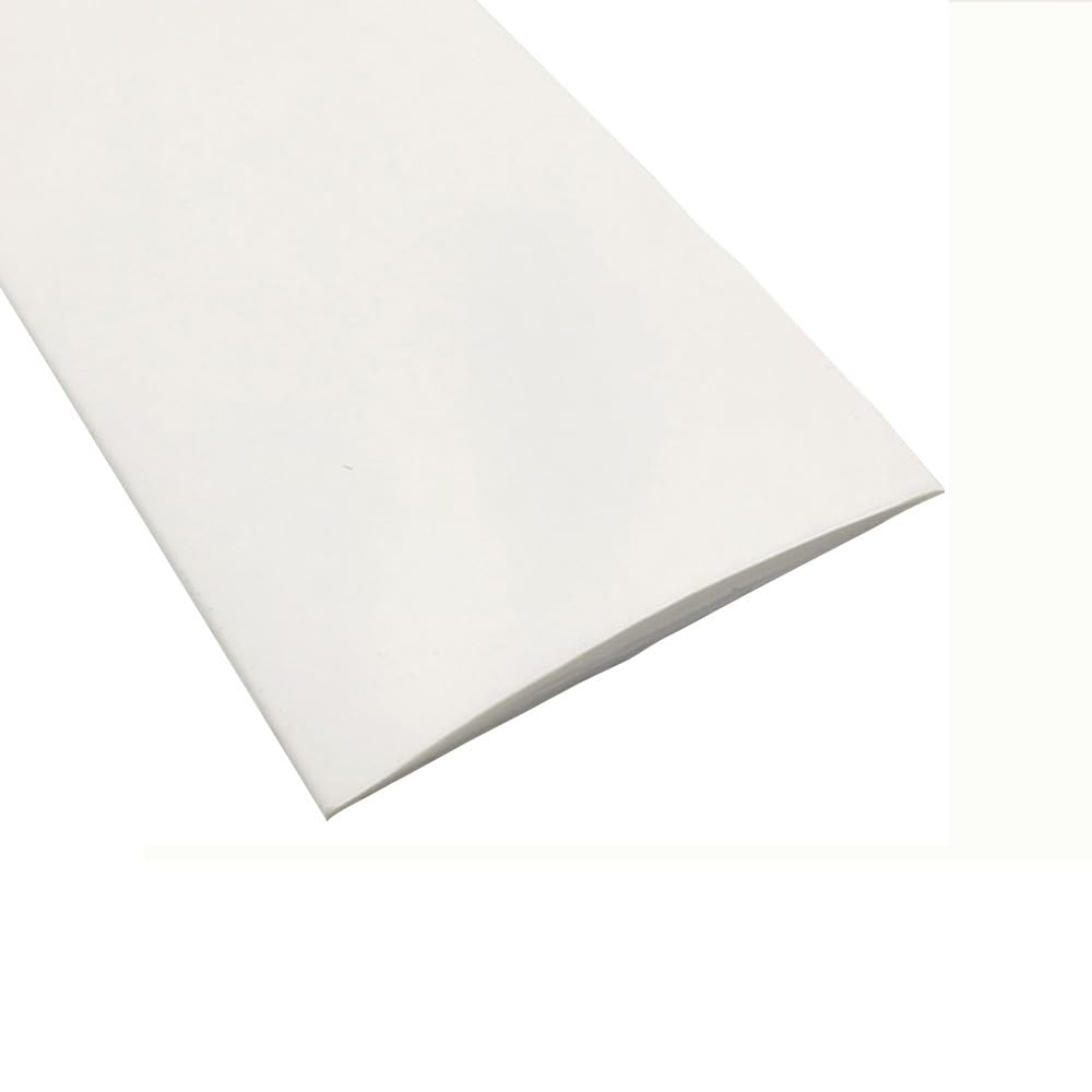 1M*5Cm Floor Transition Strip, Soft and Bendable Self-Adhesive PVC Flooring Threshold Strip, Flat Laminate Profile Flooring Edge Trim Strip - White - Black image number 6