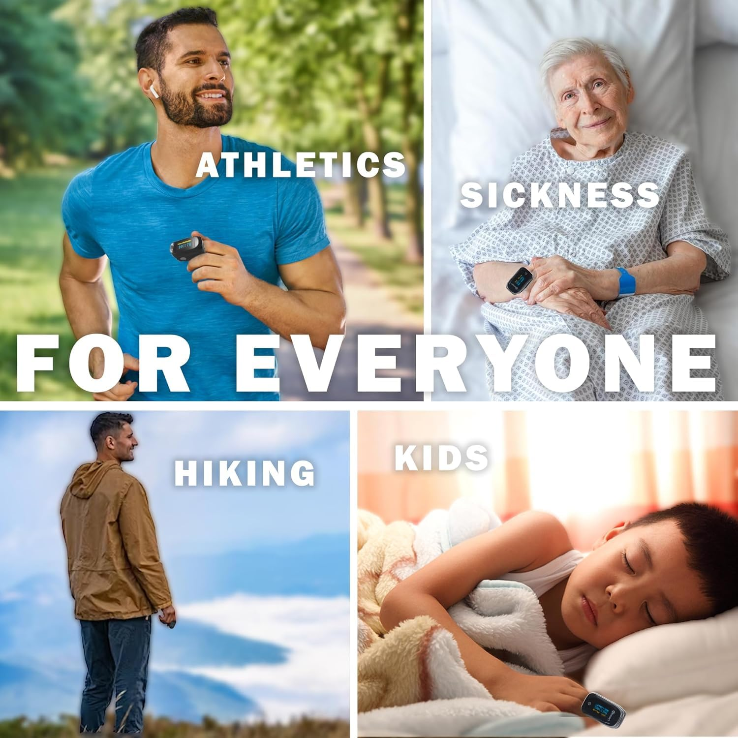 Fingertip Pulse Oximeter, Heart Pulse Rate, Spo2 Device Blood Oxygen Saturation Monitor for Medical or Home Use, Upgraded, Portable, Light Weight, OLED Display, Lanyard and Batteries, TGA, ARTG ID: 413949 Ozismart