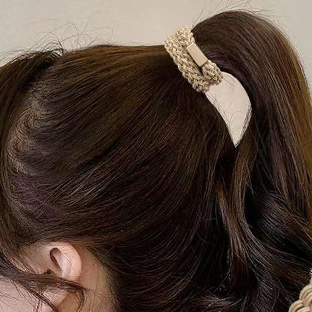 Laroal Hair Scrunchies Set 10 Pieces Soft Elastic Cords No Damage Elastic Hair Ties Ponytail Holder Stretchy Hair Bands Headband Accessories for Girls Women (Beige) image number 5