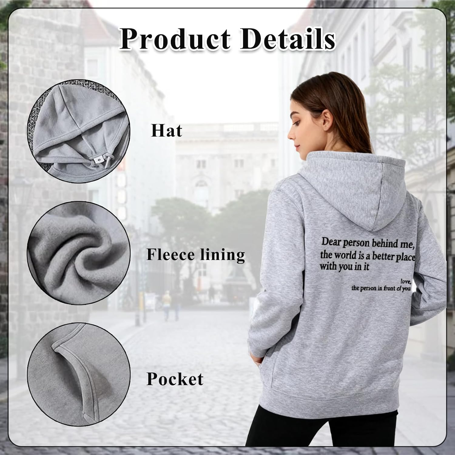 Dear Person behind Me Hoodie, You Are Enough Sweatshirt, Mental Health Hoodie, Fleece Lining, for Women & Men image number 5