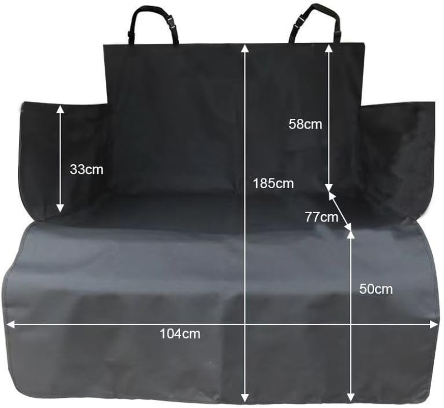 SUYUKU Dog Car Seat Cover Waterproof Black Protector Resistant Dirt Pet Hammock Rear for Dogs and Cat Rear Seat Hammock Fits All Cars Trucks Suvs (Black, Car Trunk) image number 2